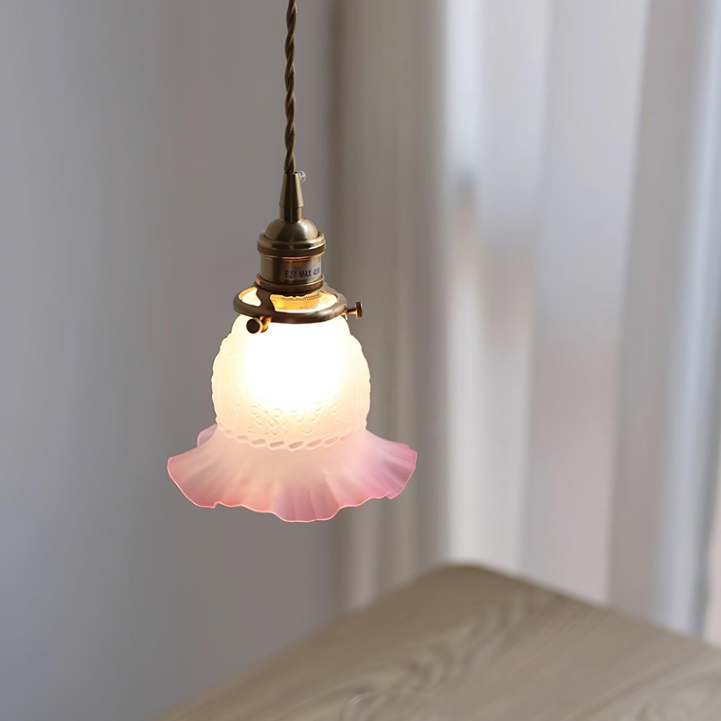 Tulips Lampe à Suspension en Verre Ambré Organique
