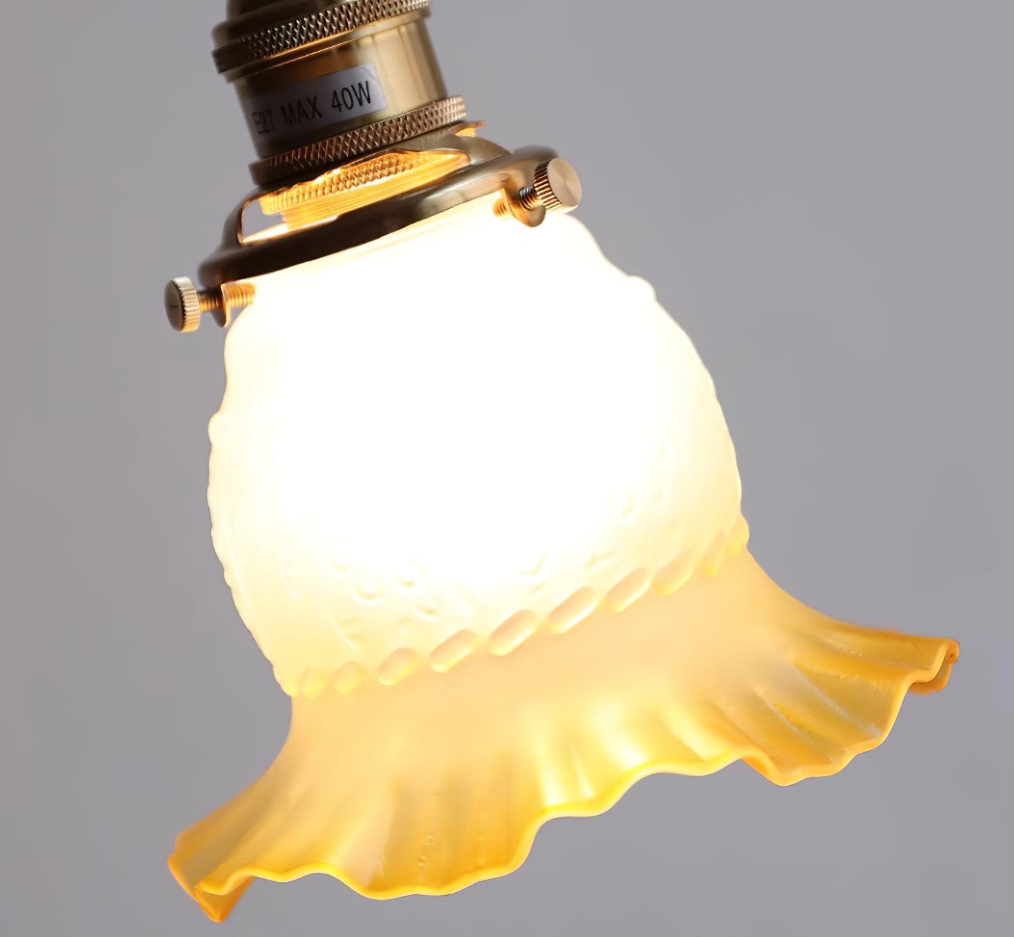 Tulips Lampe à Suspension en Verre Ambré Organique