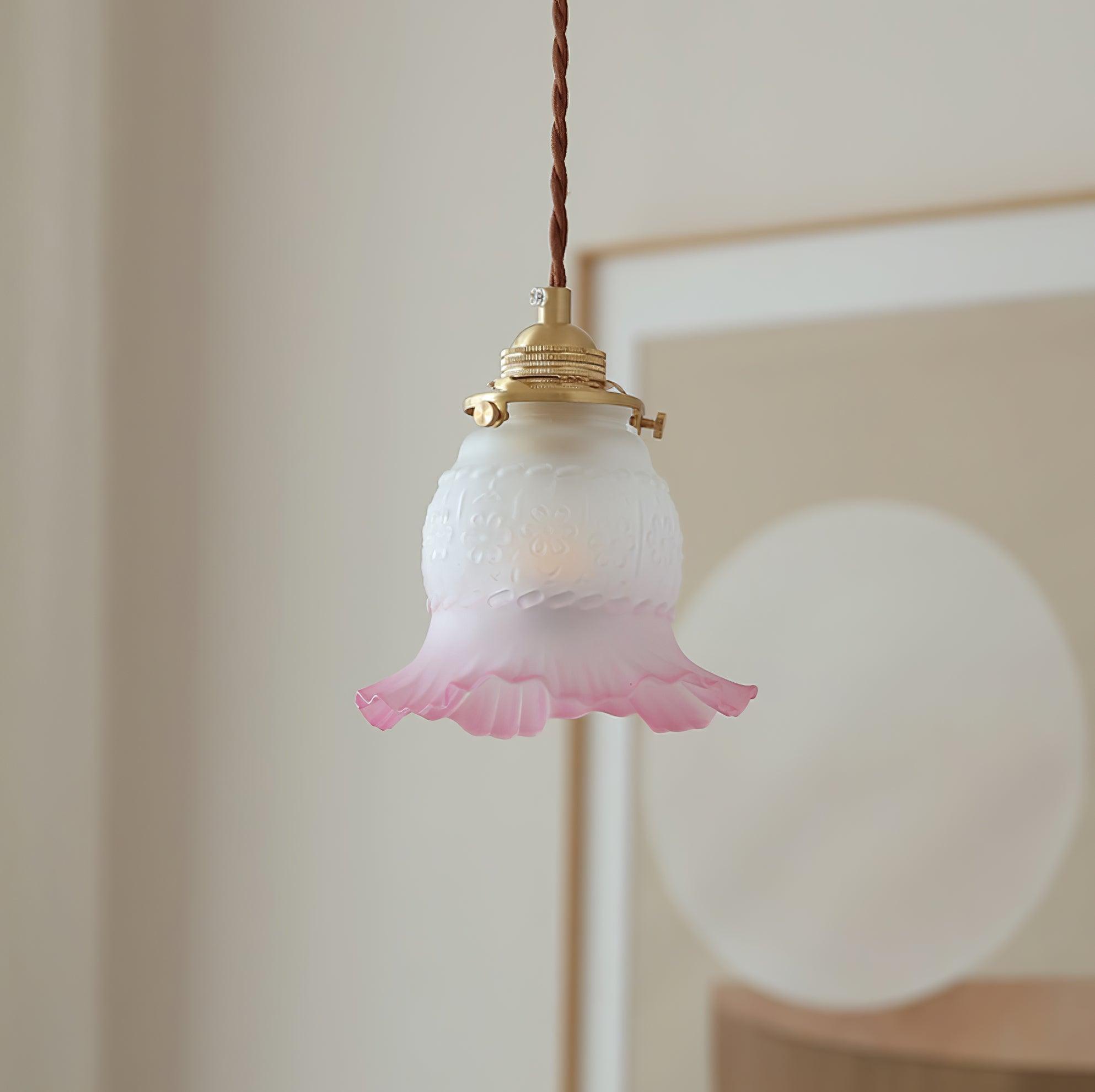 Tulips Lampe à Suspension en Verre Ambré Organique