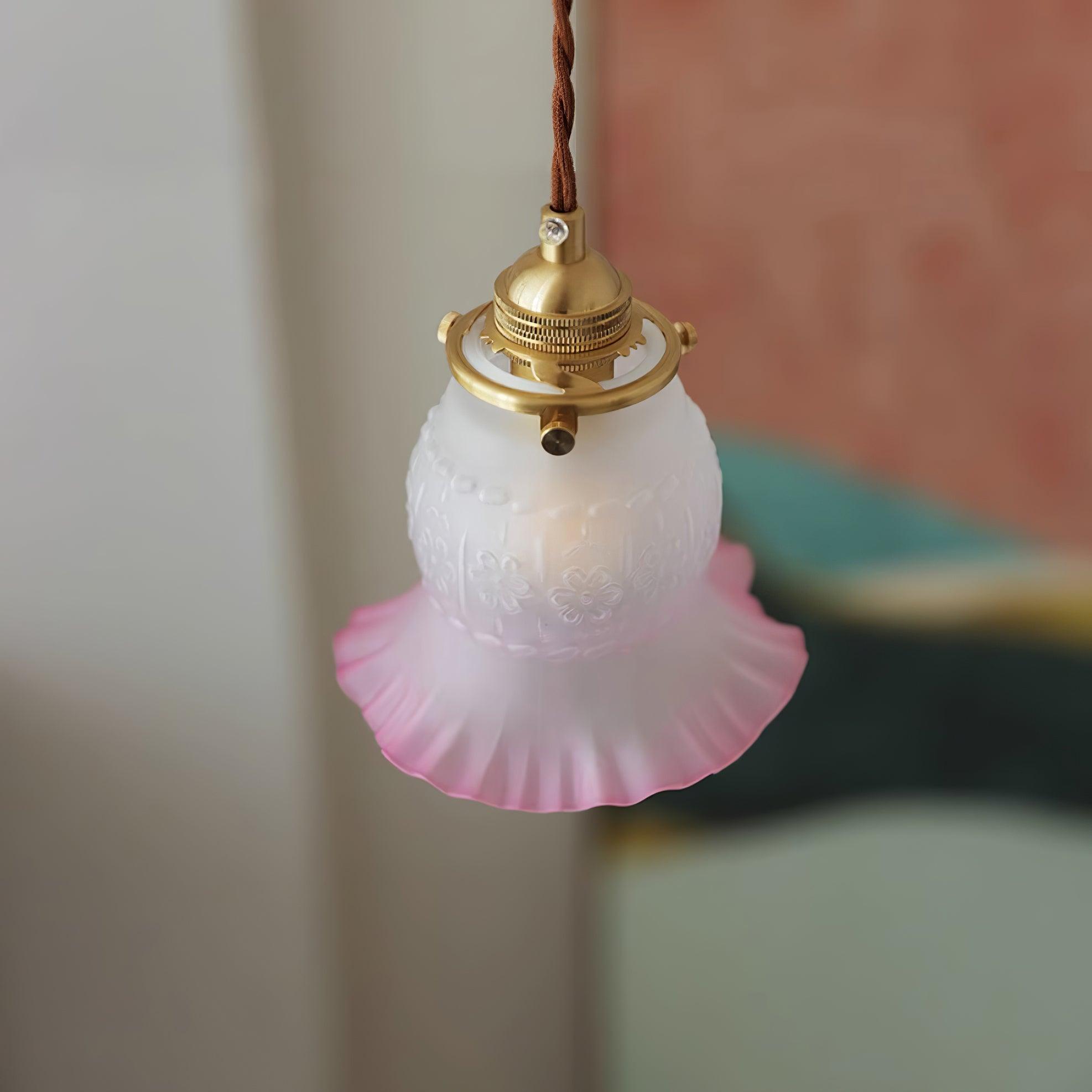 Tulips Lampe à Suspension en Verre Ambré Organique