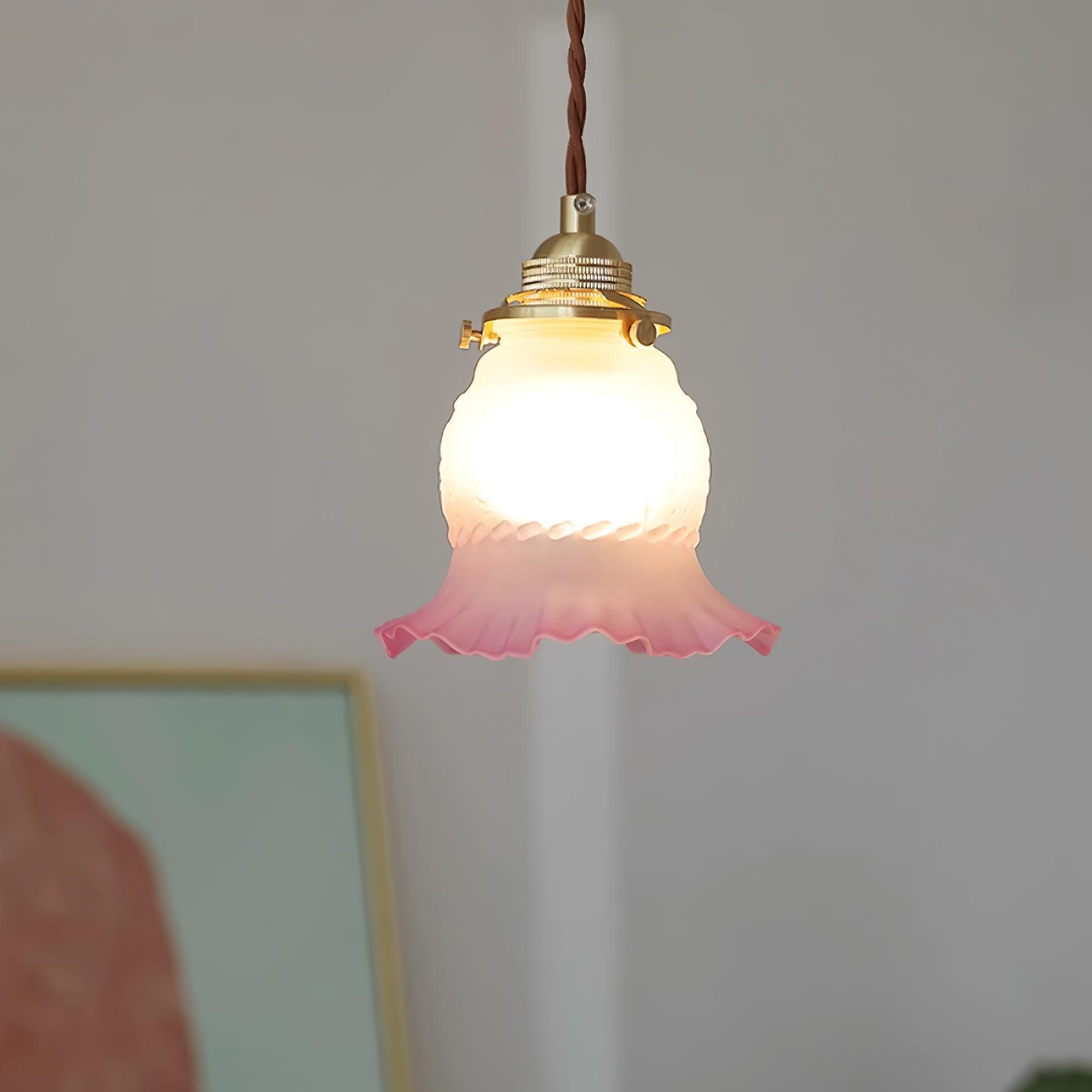 Tulips Lampe à Suspension en Verre Ambré Organique