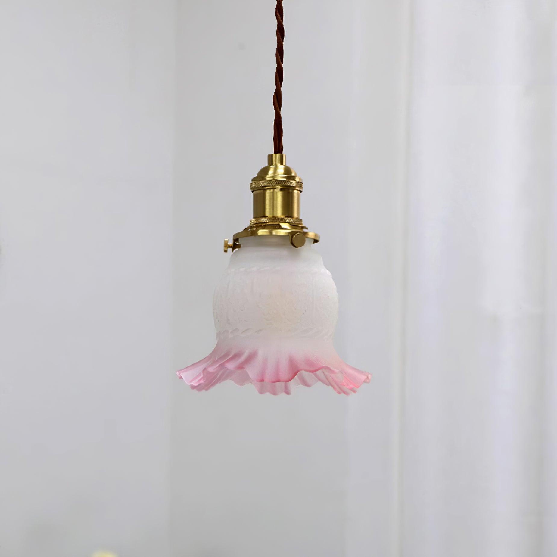 Tulips Lampe à Suspension en Verre Ambré Organique