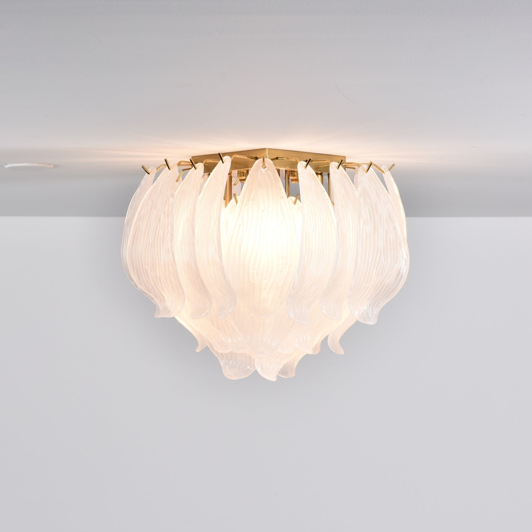 Aurora Plafonnier Murano Pétale Soufflé-Main Verre Applique Plafond