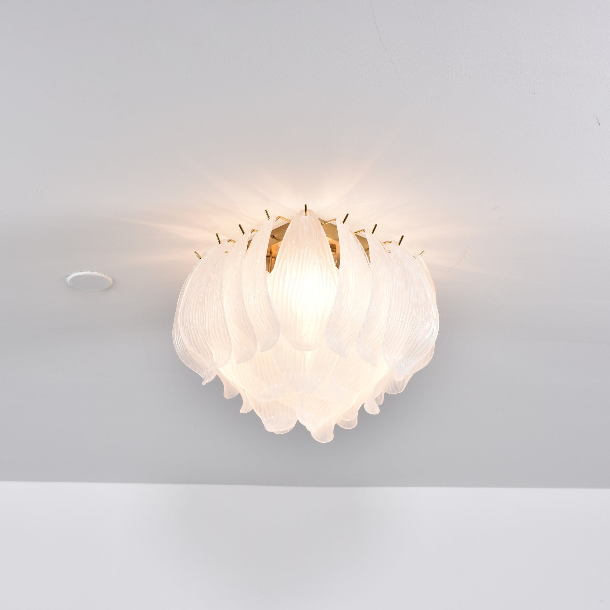 Aurora Plafonnier Murano Pétale Soufflé-Main Verre Applique Plafond