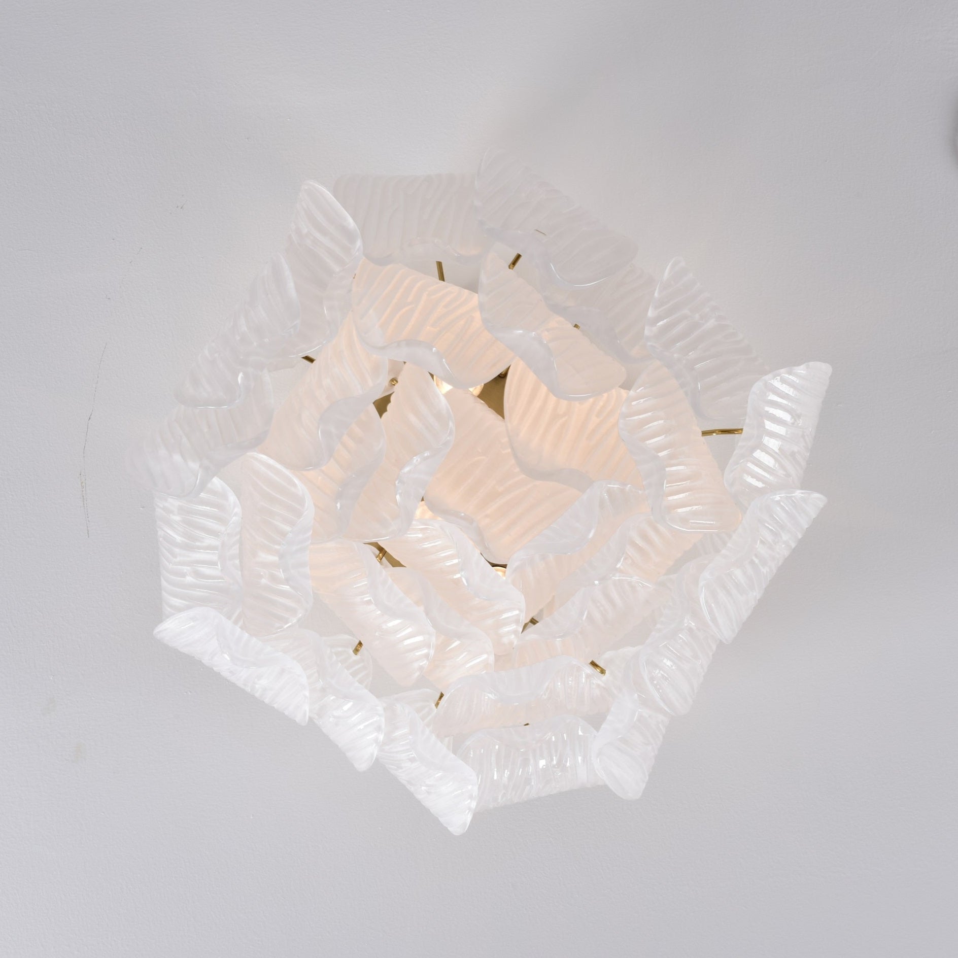 Aurora Plafonnier Murano Pétale Soufflé-Main Verre Applique Plafond