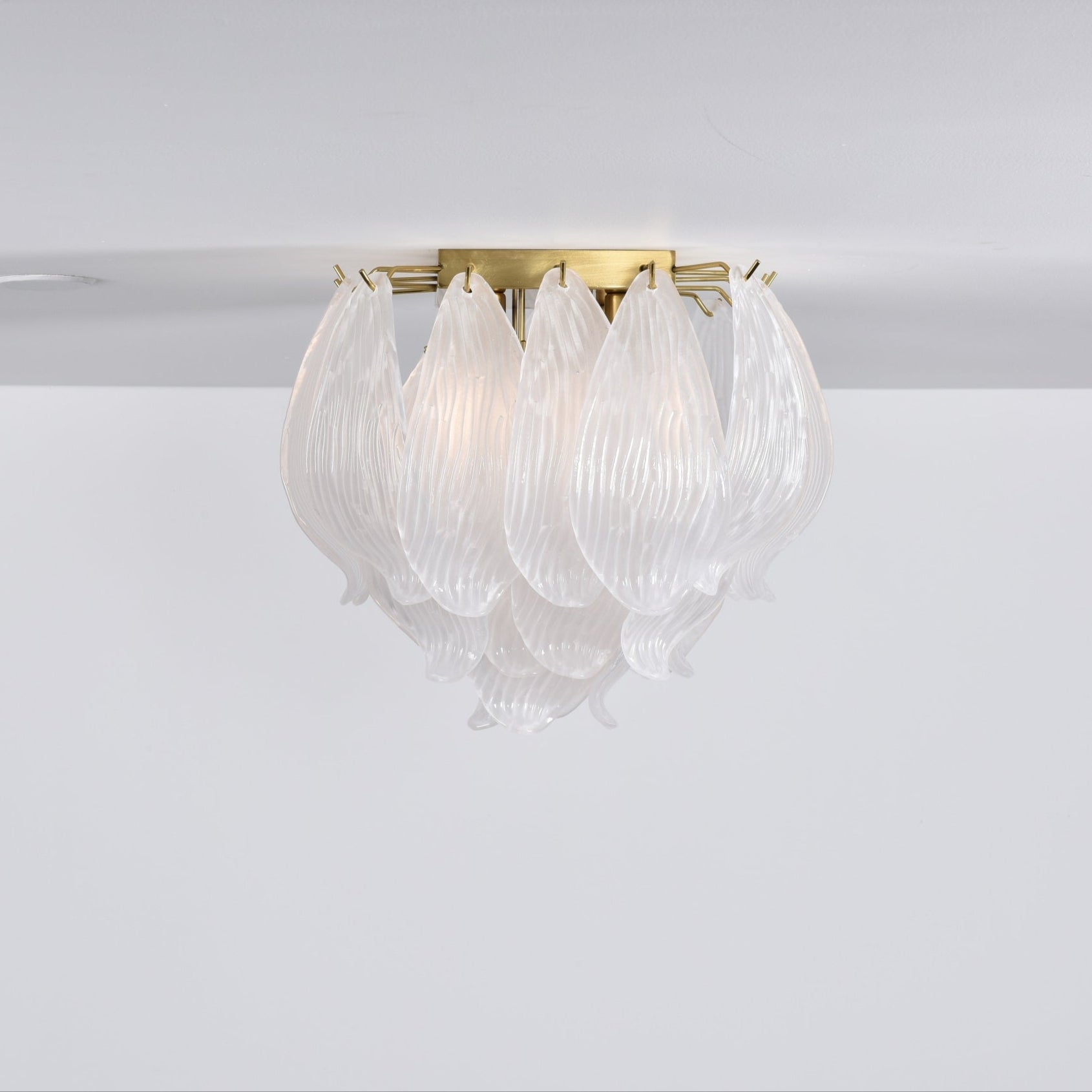 Aurora Plafonnier Murano Pétale Soufflé-Main Verre Applique Plafond