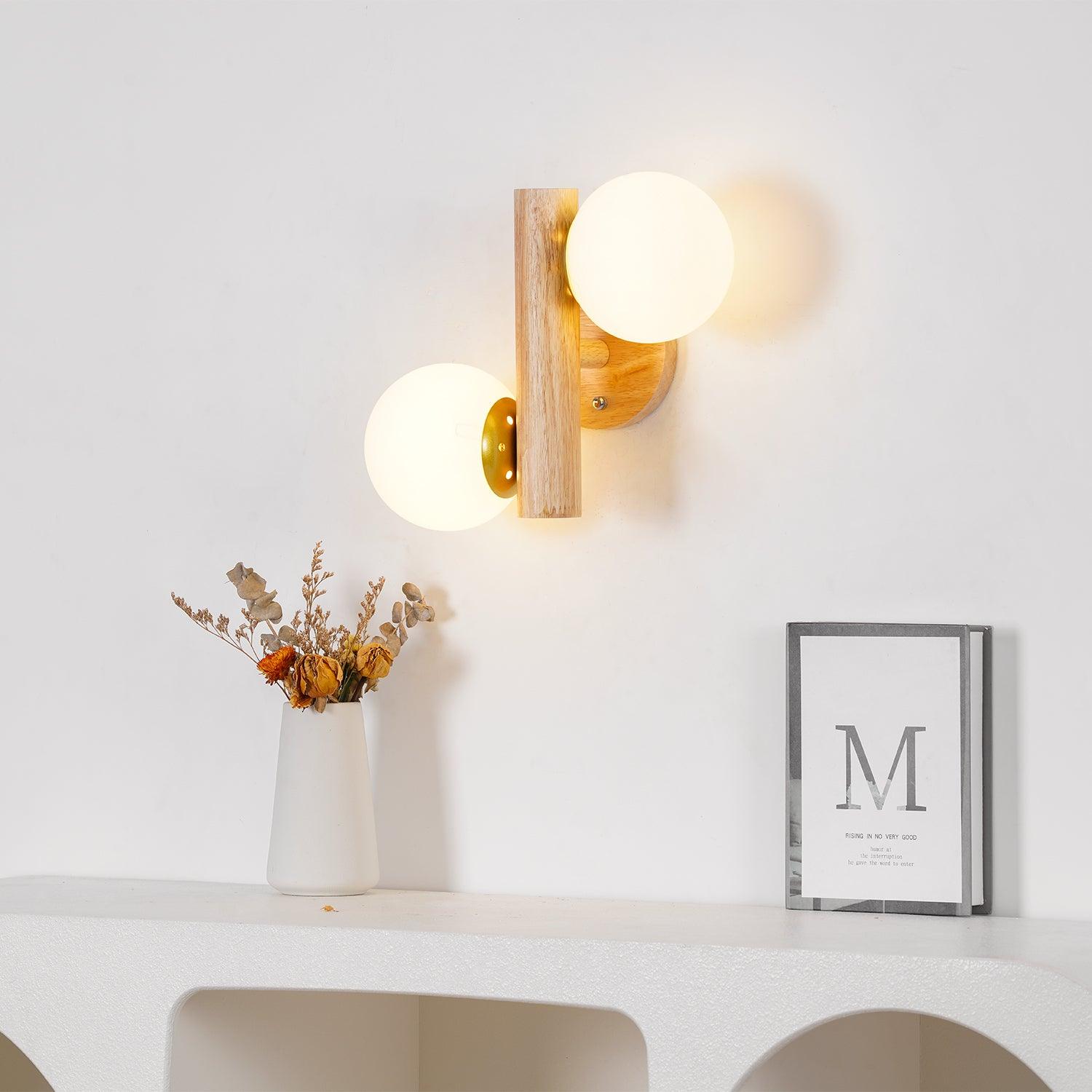 Vexorise Lampe Murale en Bois Scandinave