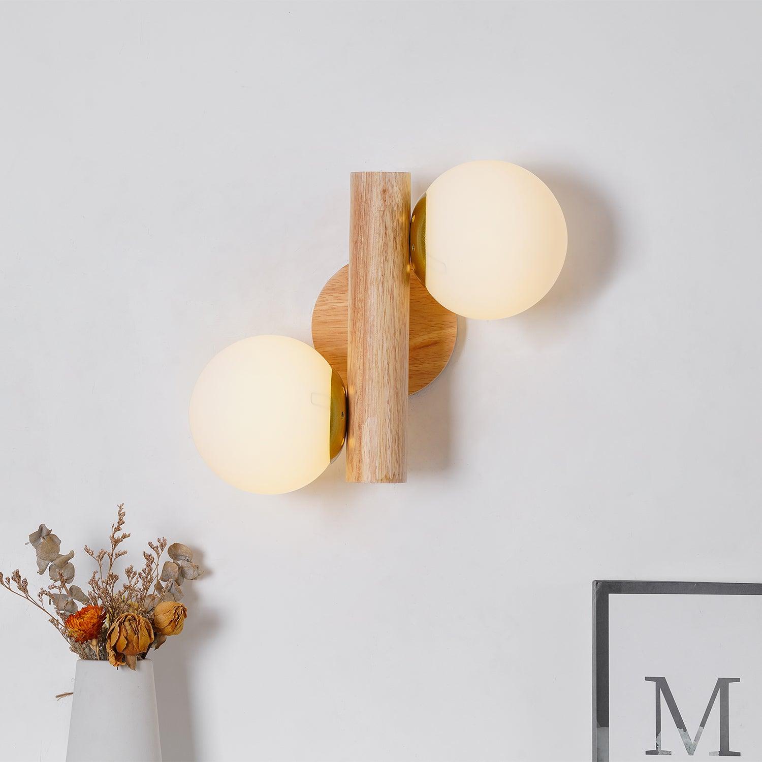 Vexorise Lampe Murale en Bois Scandinave