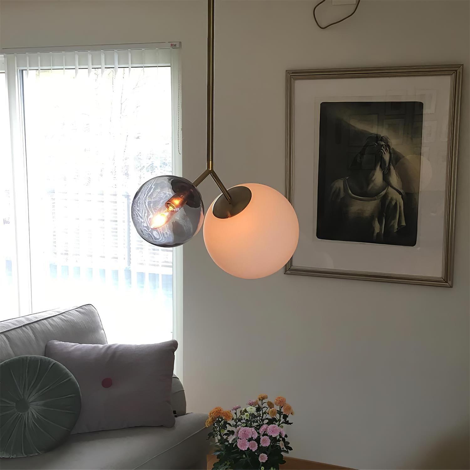 Twis Suspension Verre Dépoli Fumé Minimaliste