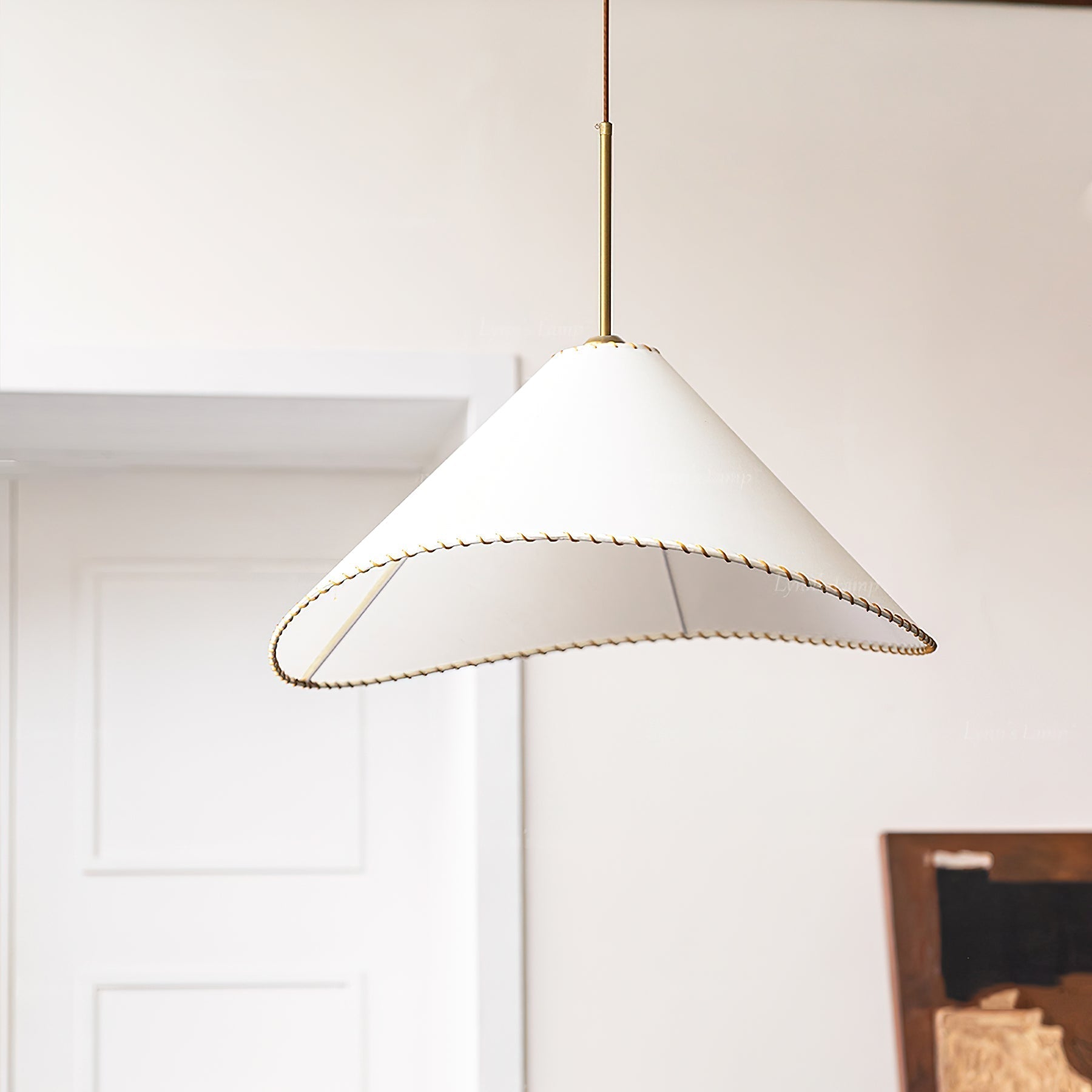 Aursoreth Nordic Tordu Abat-Jour Tissu Pendentif Lampe
