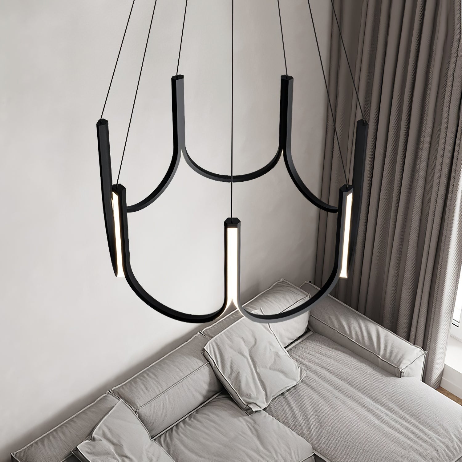 Peyton Suspension Noire Moderne