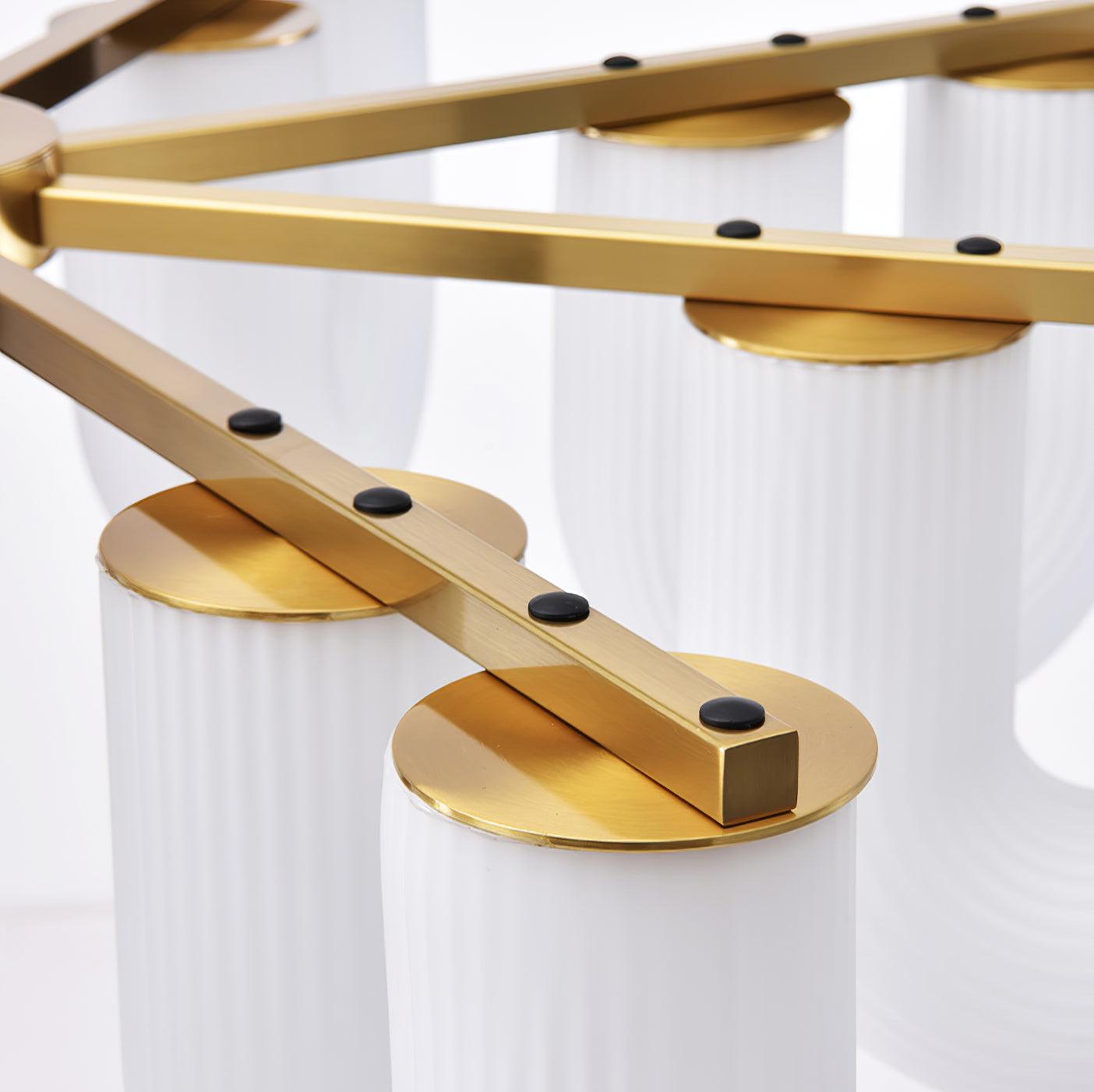 Agatha Lustre U Forme Verre Laiton Moderne