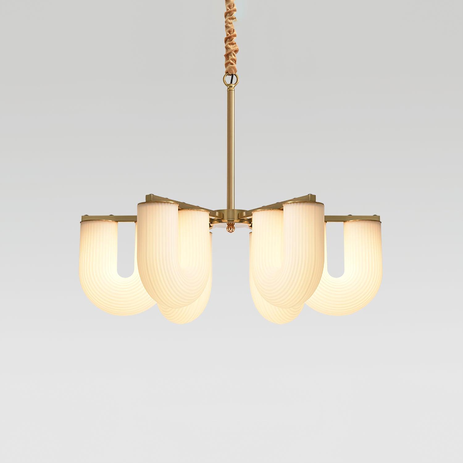 Agatha Lustre U Forme Verre Laiton Moderne