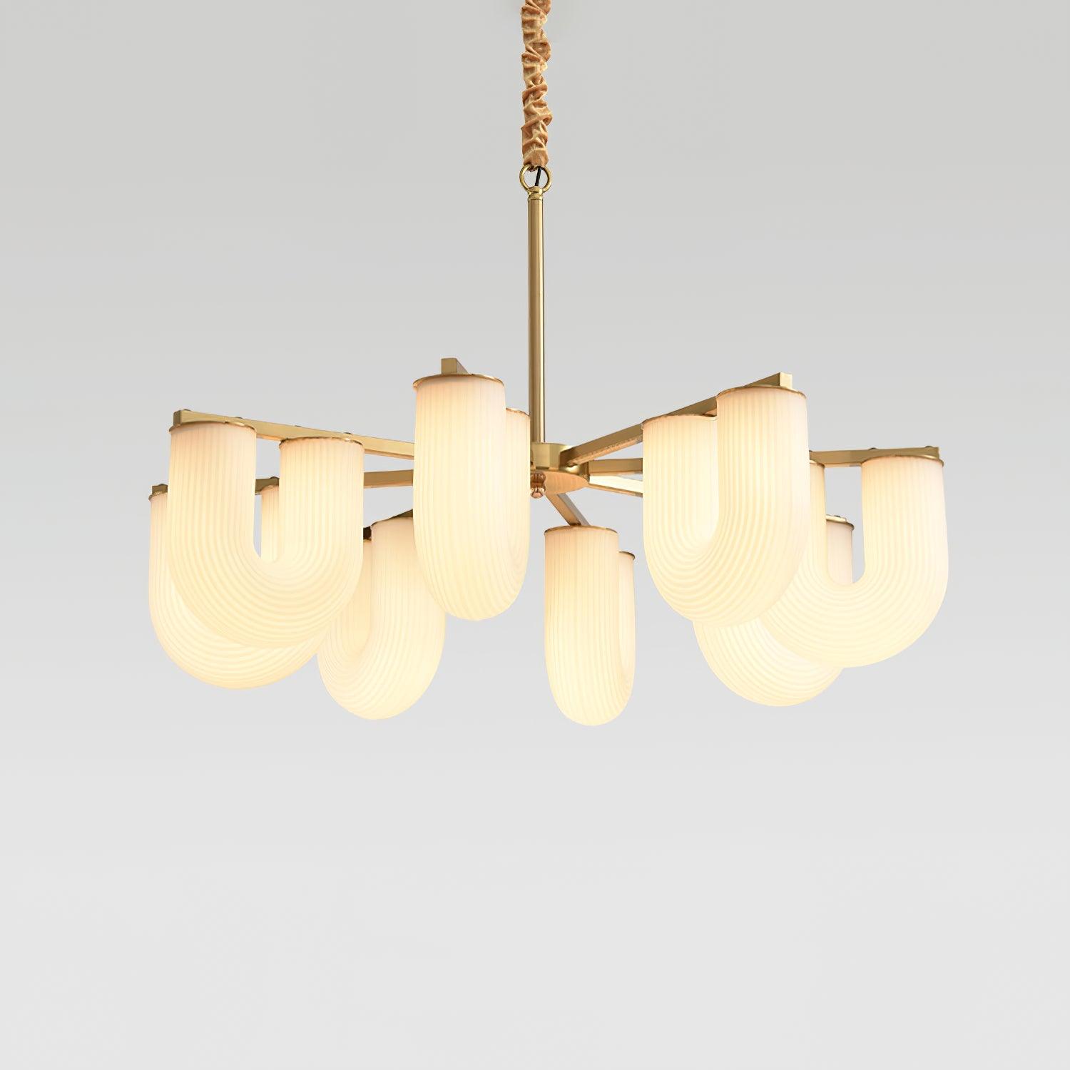 Agatha Lustre U Forme Verre Laiton Moderne