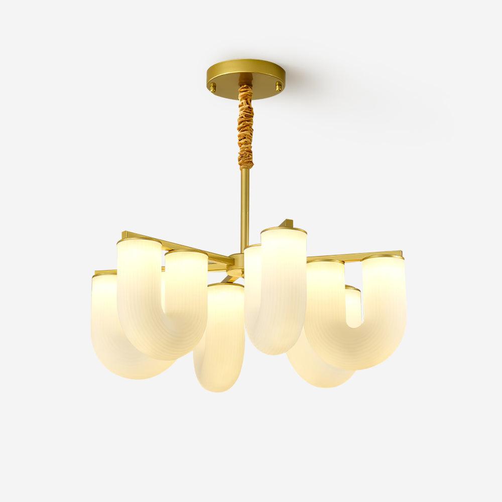 Agatha Lustre U Forme Verre Laiton Moderne