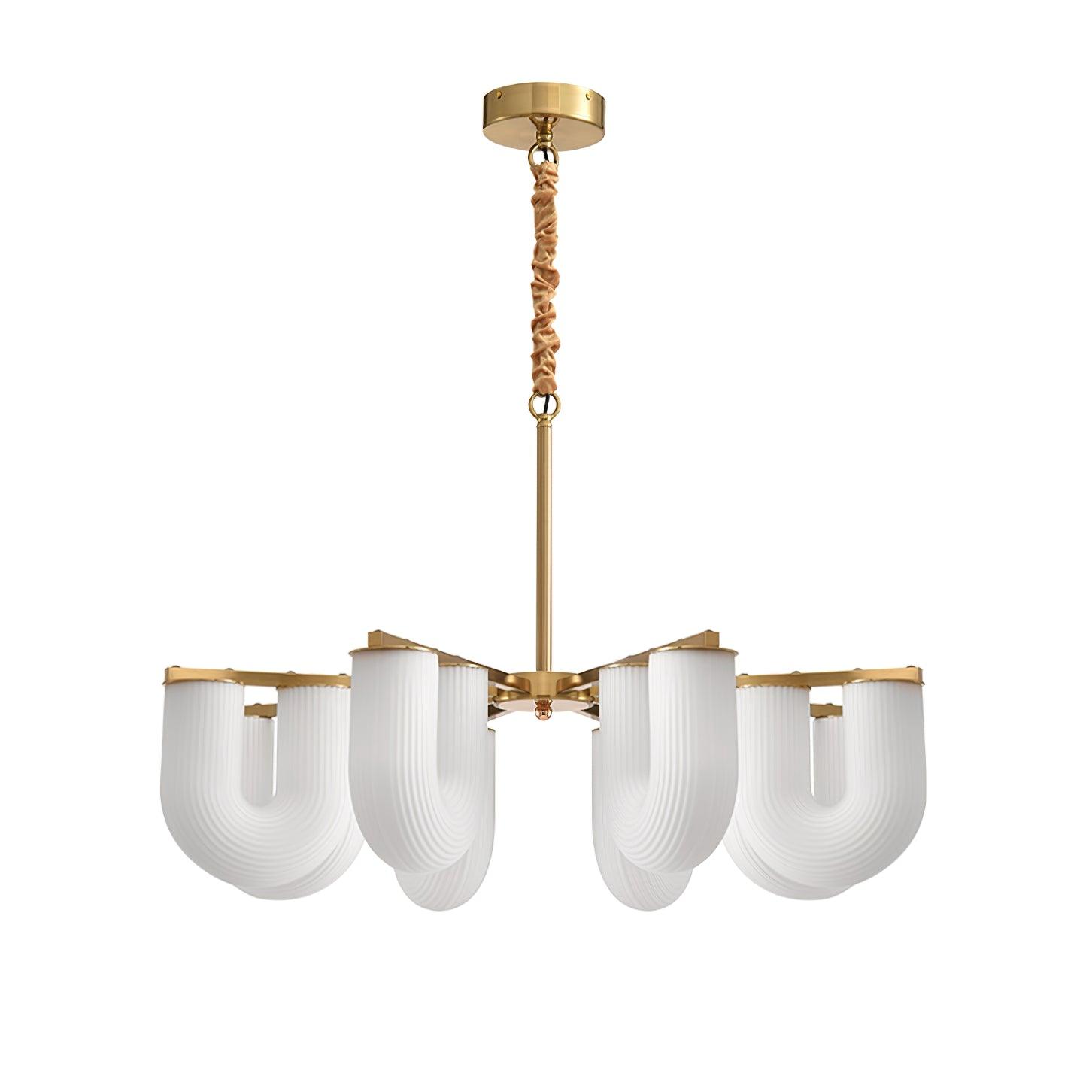 Agatha Lustre U Forme Verre Laiton Moderne