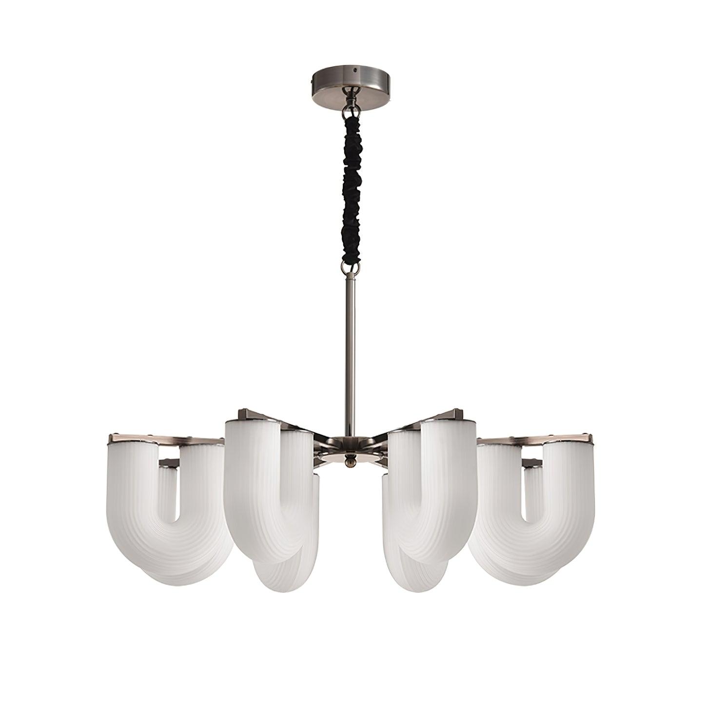 Agatha Lustre en Forme de U Verre Dépoli Tubes en U Laiton Moderne