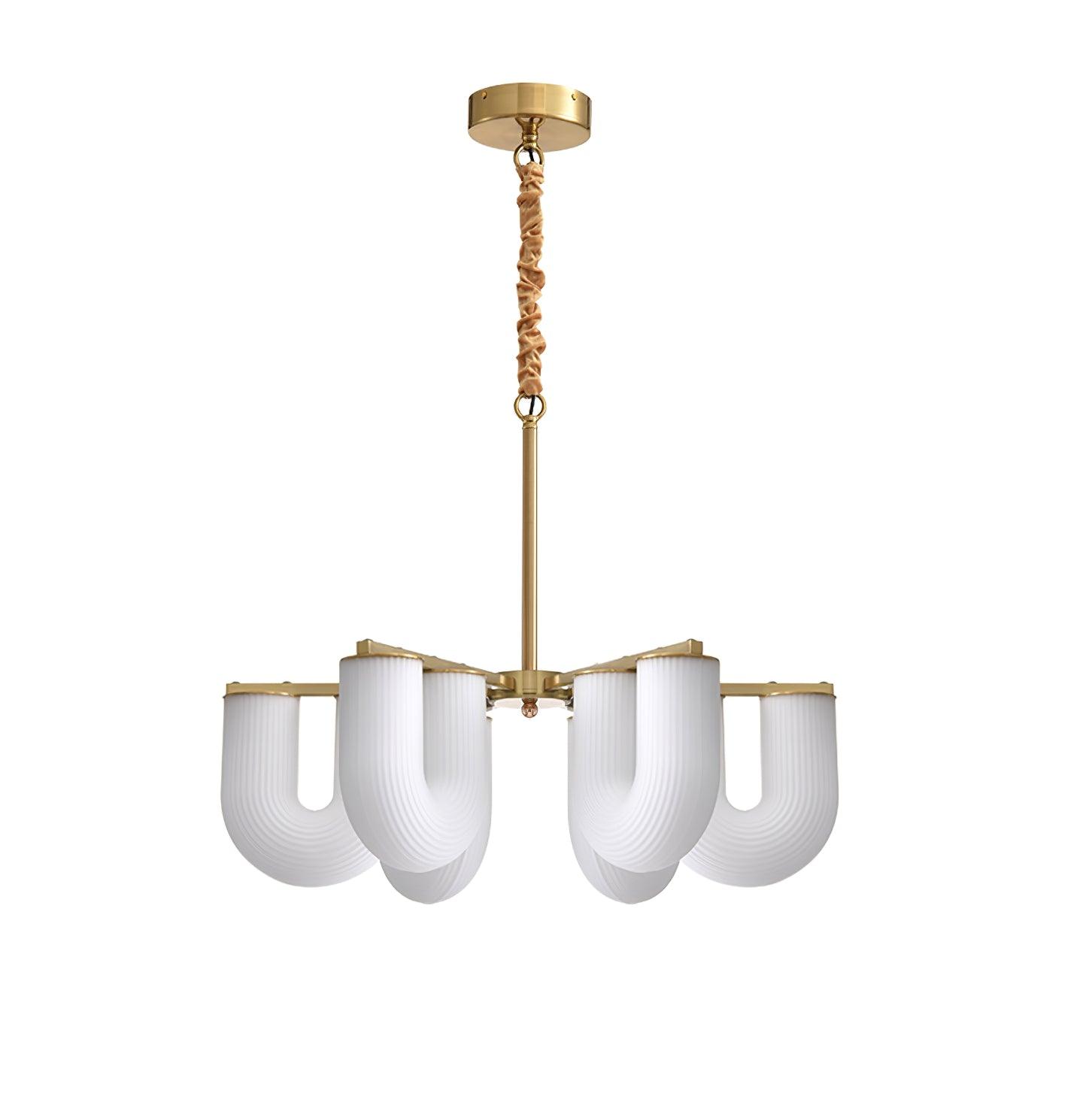 Agatha Lustre en Forme de U Verre Dépoli Tubes en U Laiton Moderne