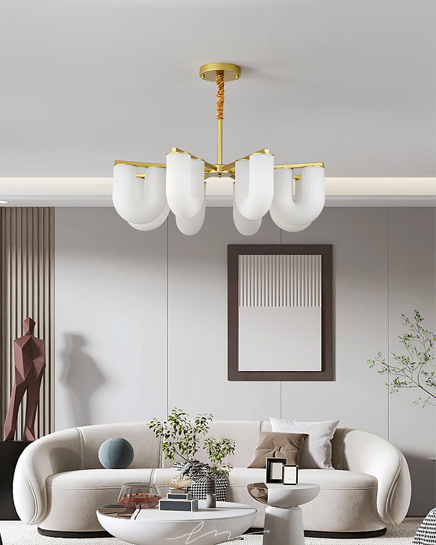 Agatha Lustre U Forme Verre Laiton Moderne