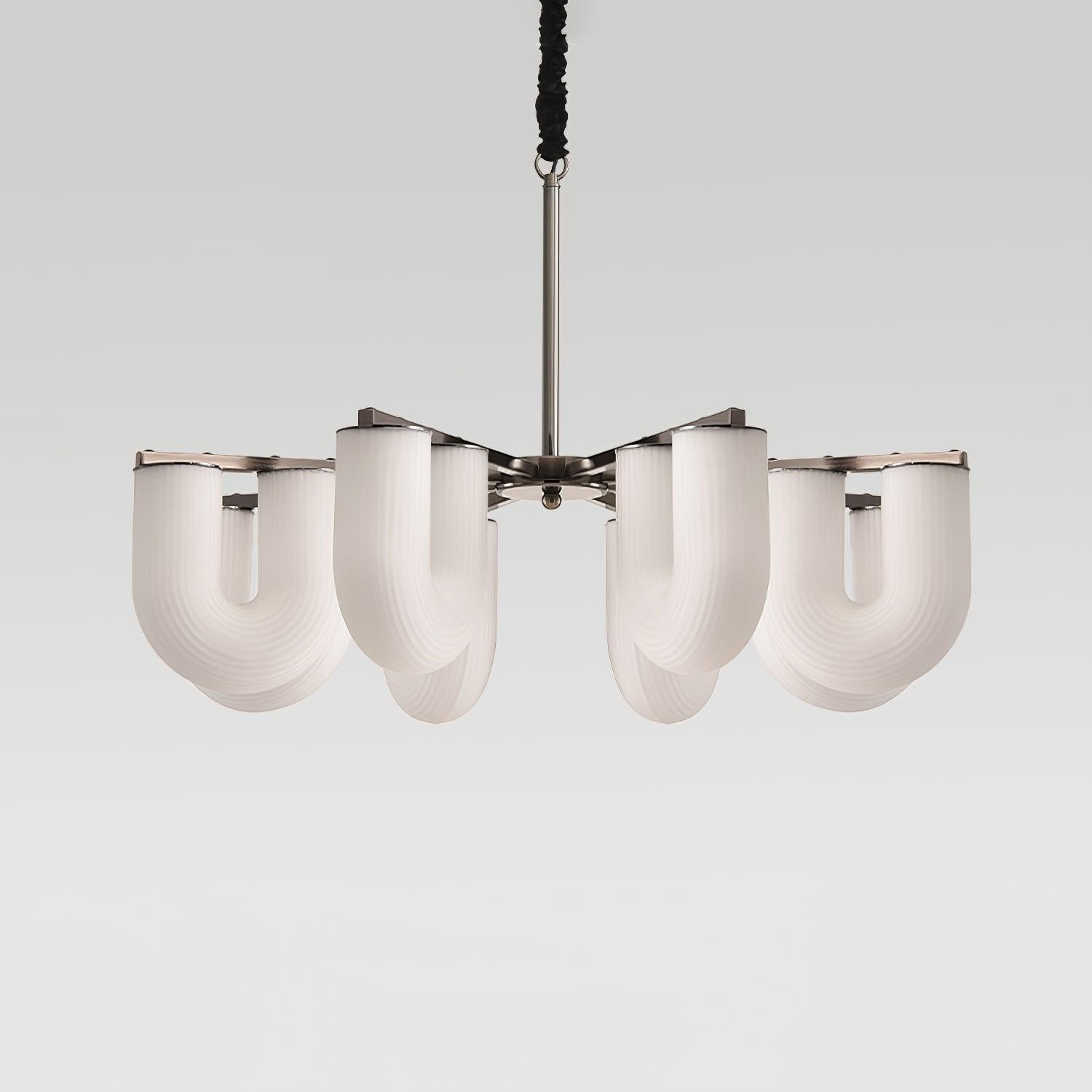 Agatha Lustre en Forme de U Verre Dépoli Tubes en U Laiton Moderne