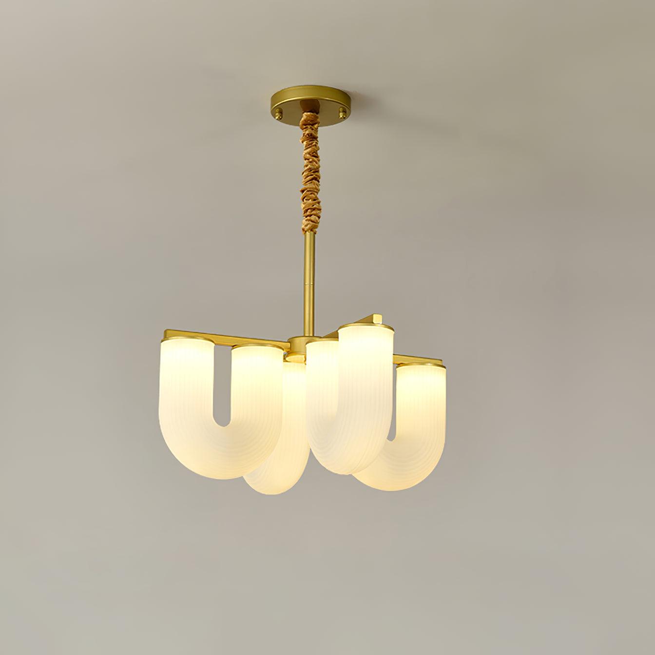 Agatha Lustre U Forme Verre Laiton Moderne