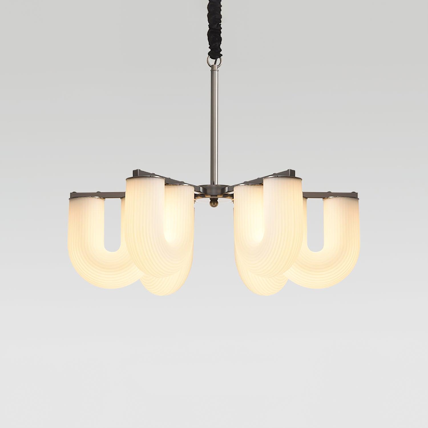 Agatha Lustre en Forme de U Verre Dépoli Tubes en U Laiton Moderne