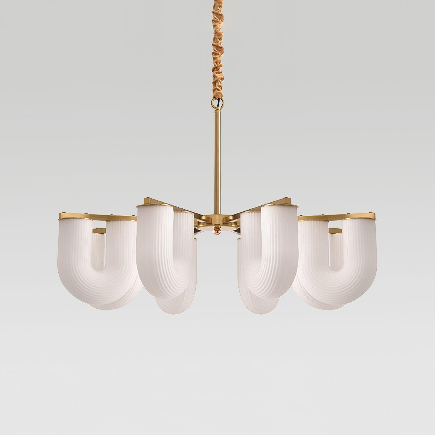 Agatha Lustre en Forme de U Verre Dépoli Tubes en U Laiton Moderne