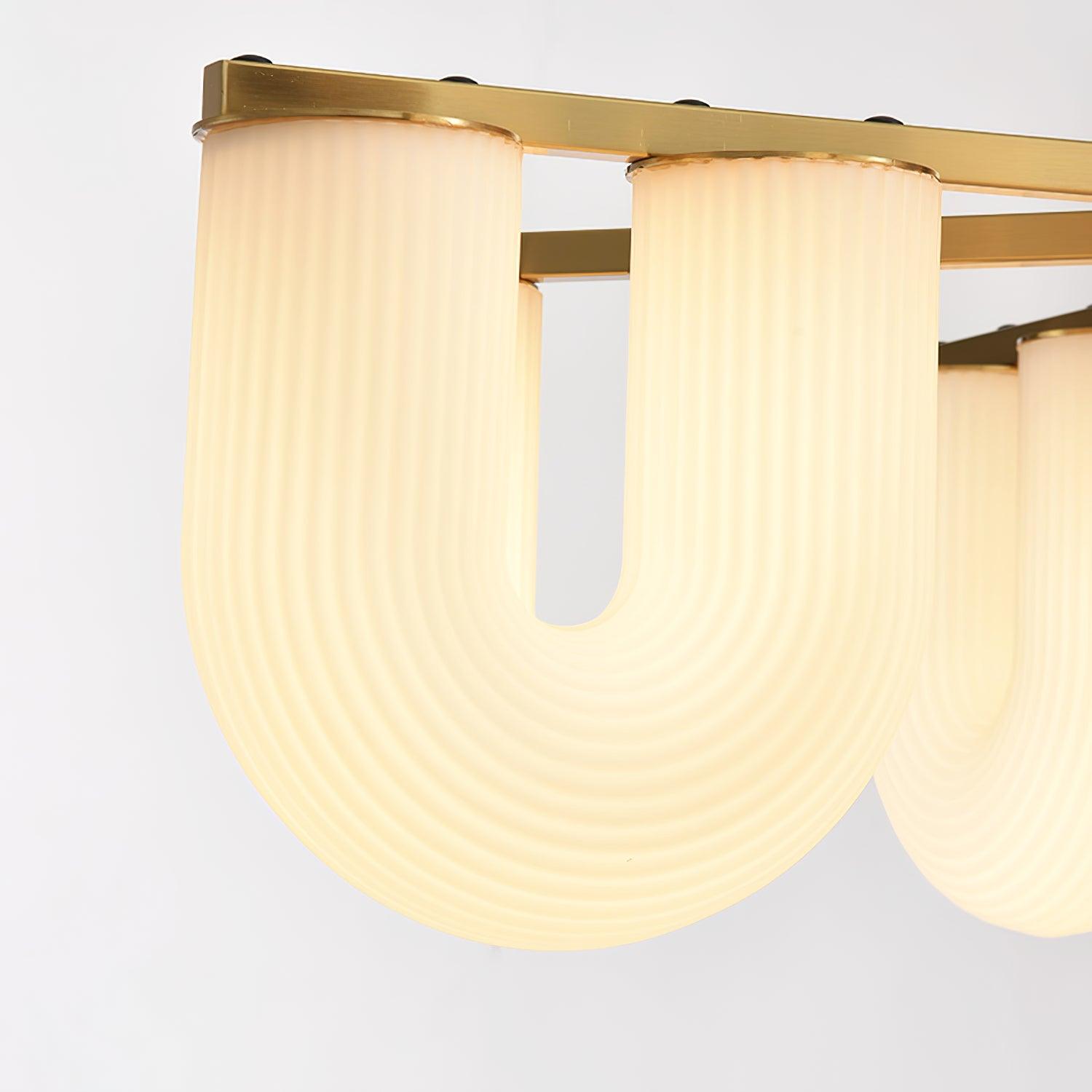 Agatha Lustre U Forme Verre Laiton Moderne