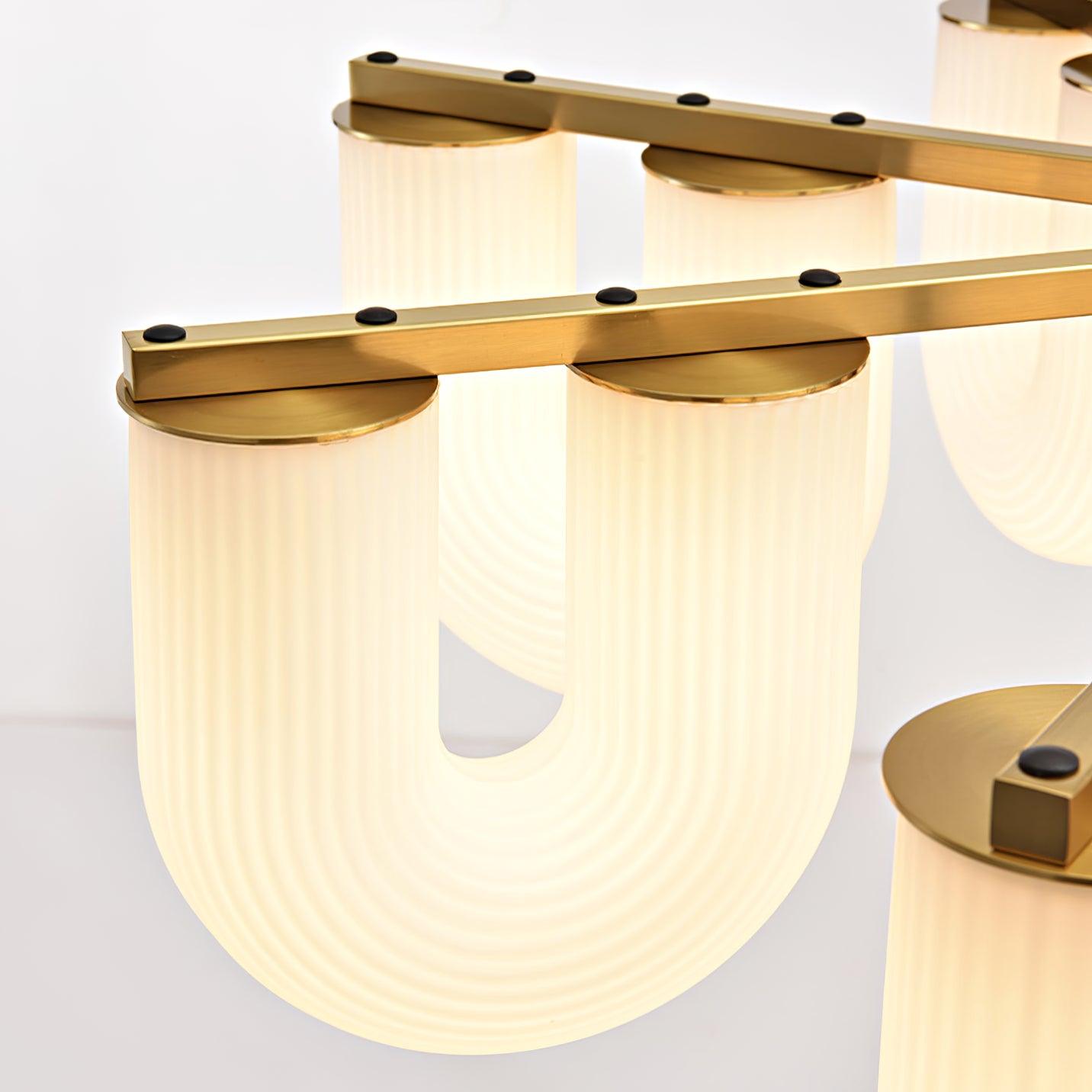 Agatha Lustre U Forme Verre Laiton Moderne
