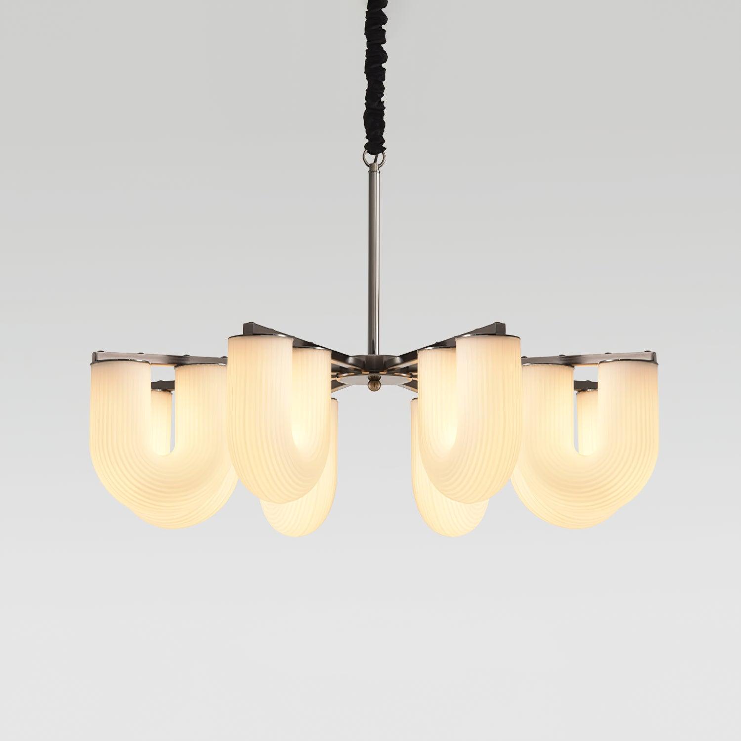 Agatha Lustre U Forme Verre Laiton Moderne