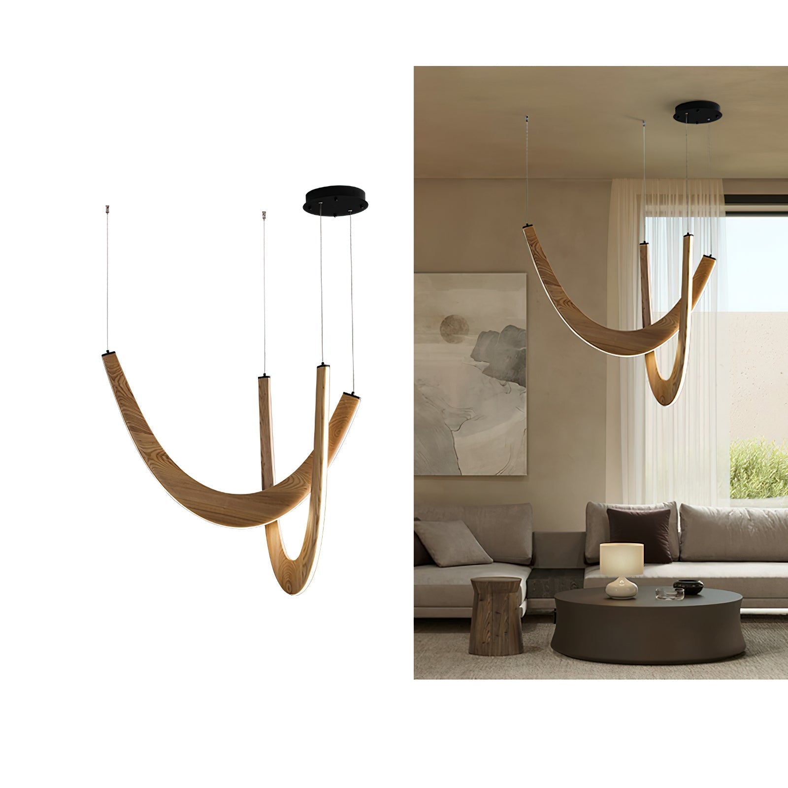 Lumora Suspension Lampe en Bois