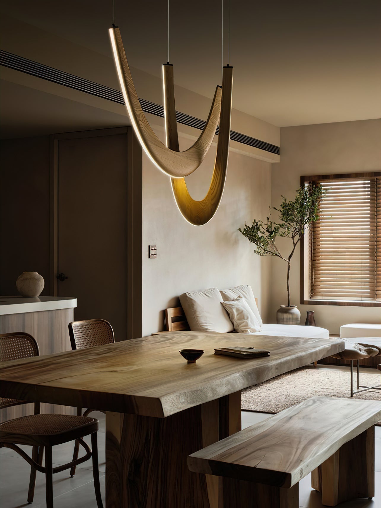 Lumora Suspension Lampe en Bois