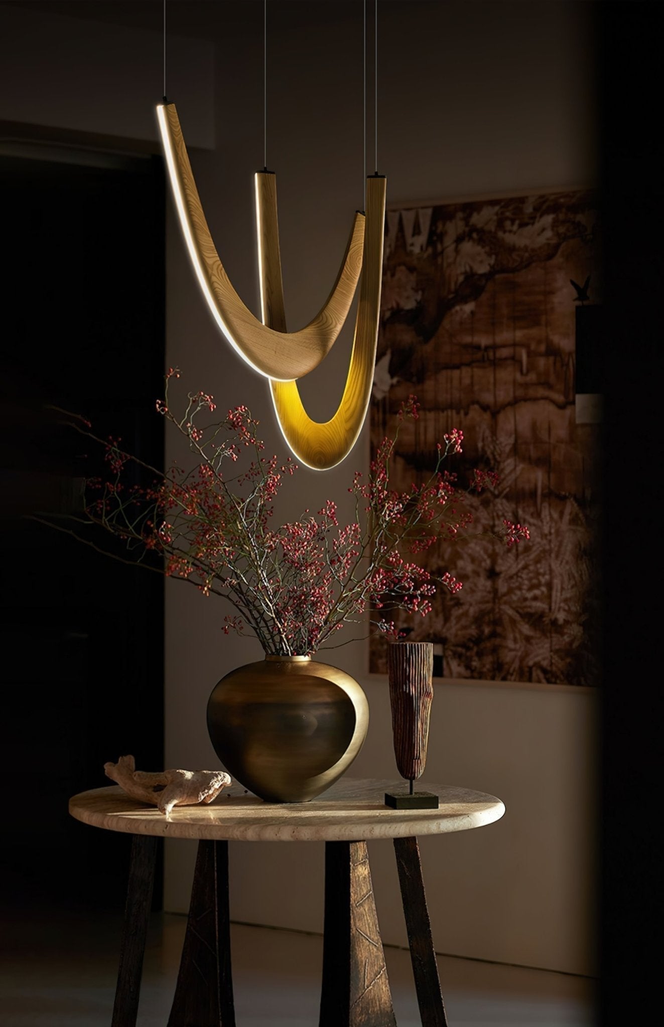 Lumora Suspension Lampe en Bois