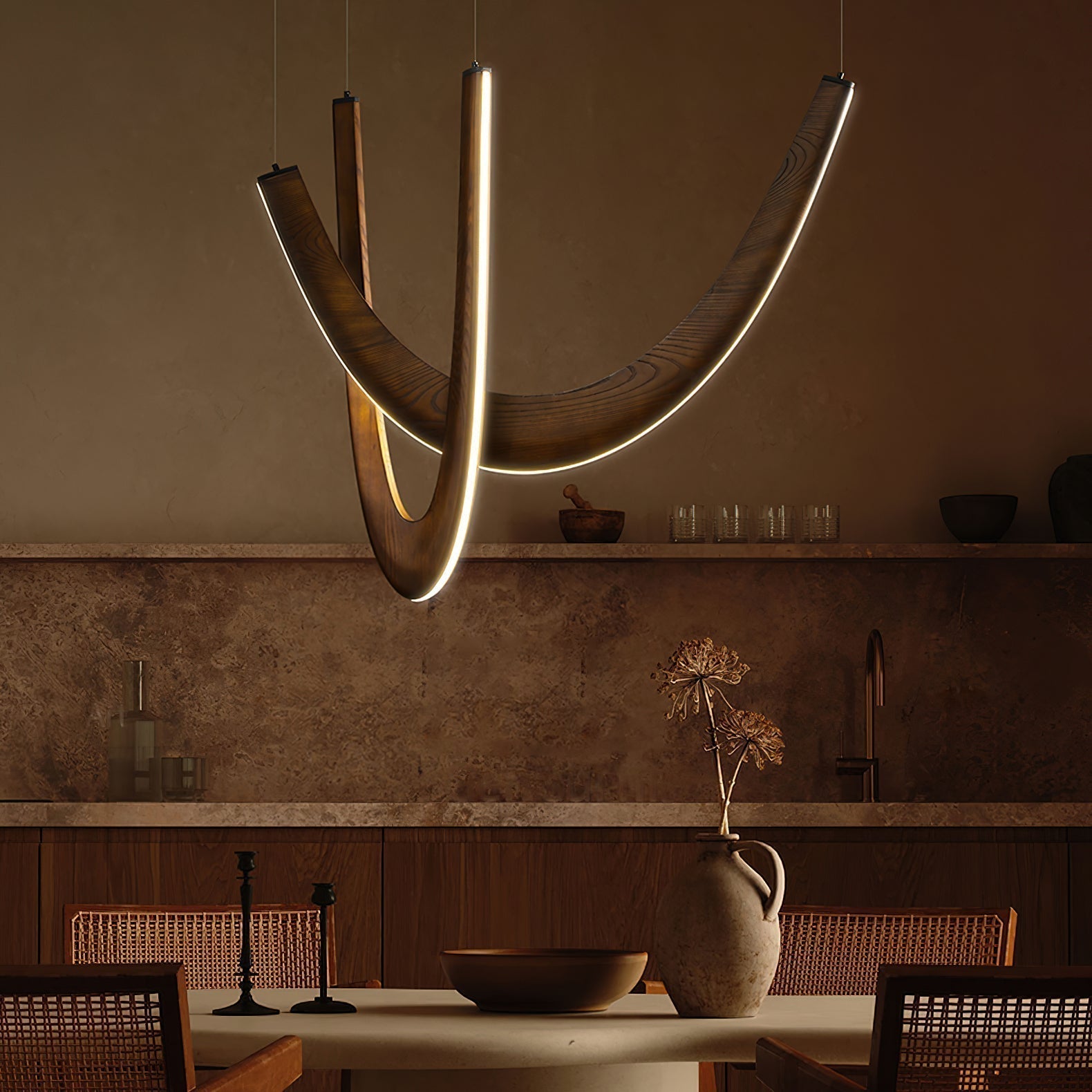 Lumora Suspension Lampe en Bois