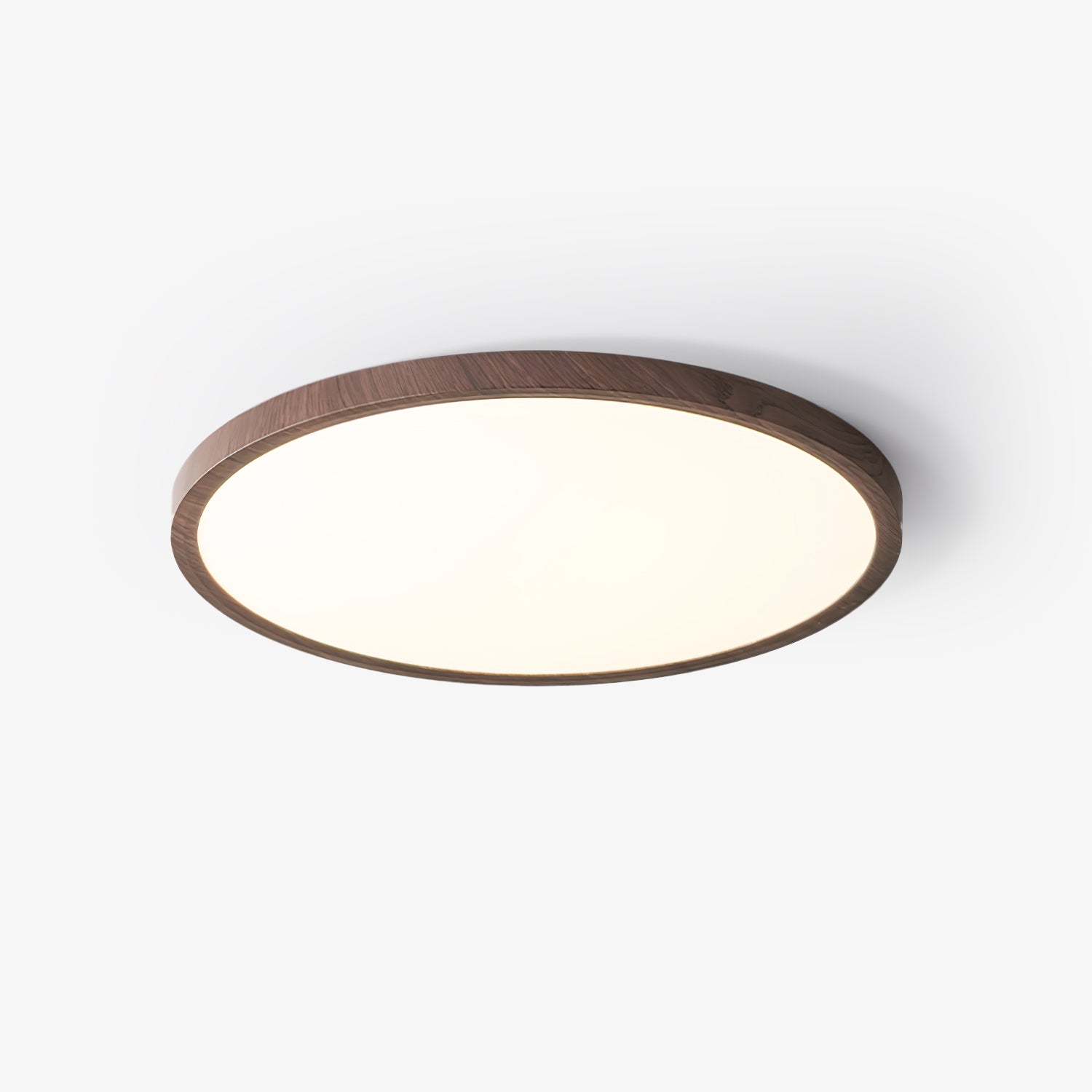 Solara Plafonnier Rond Fin en Noyer Minimaliste