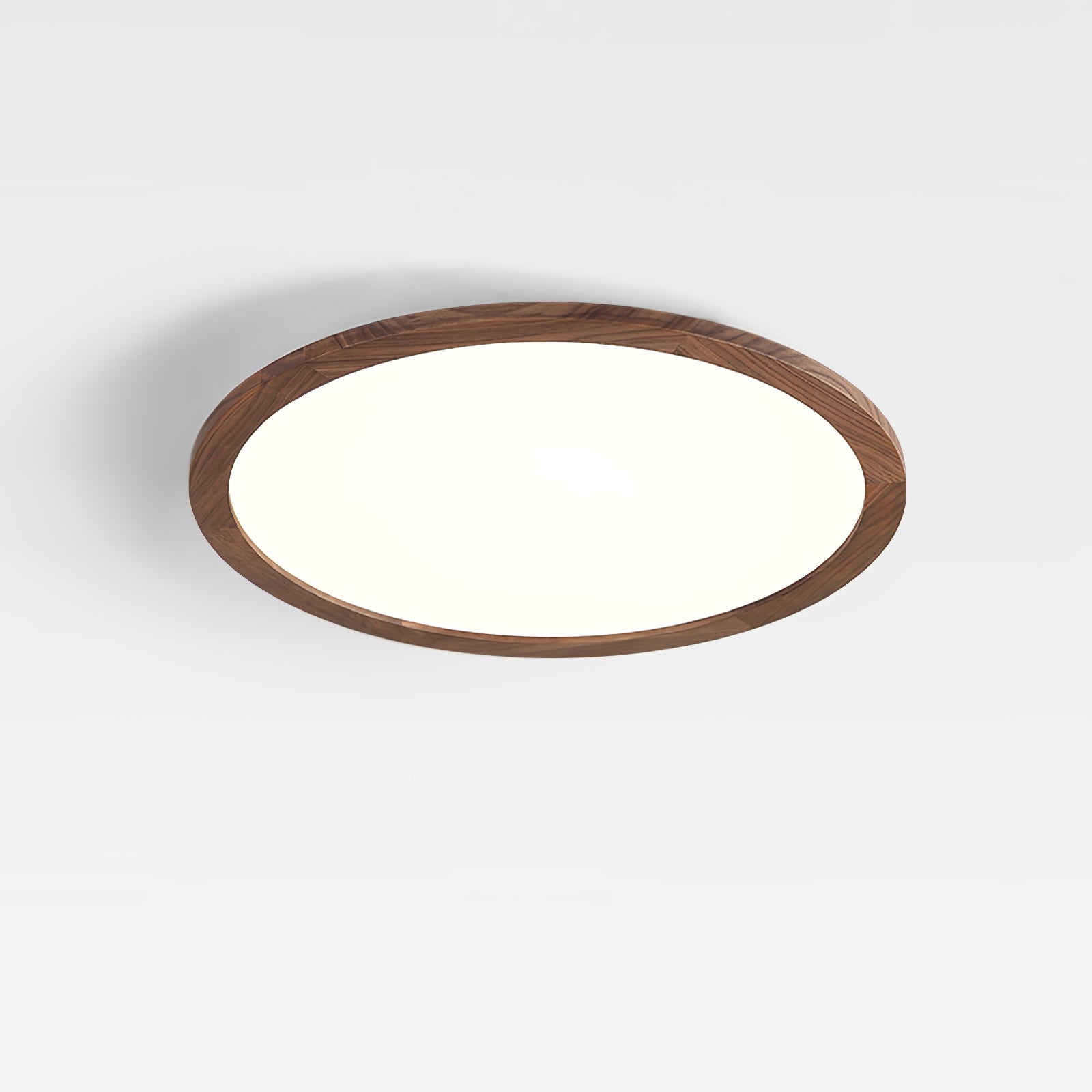 Solara Plafonnier Rond Fin en Noyer Minimaliste
