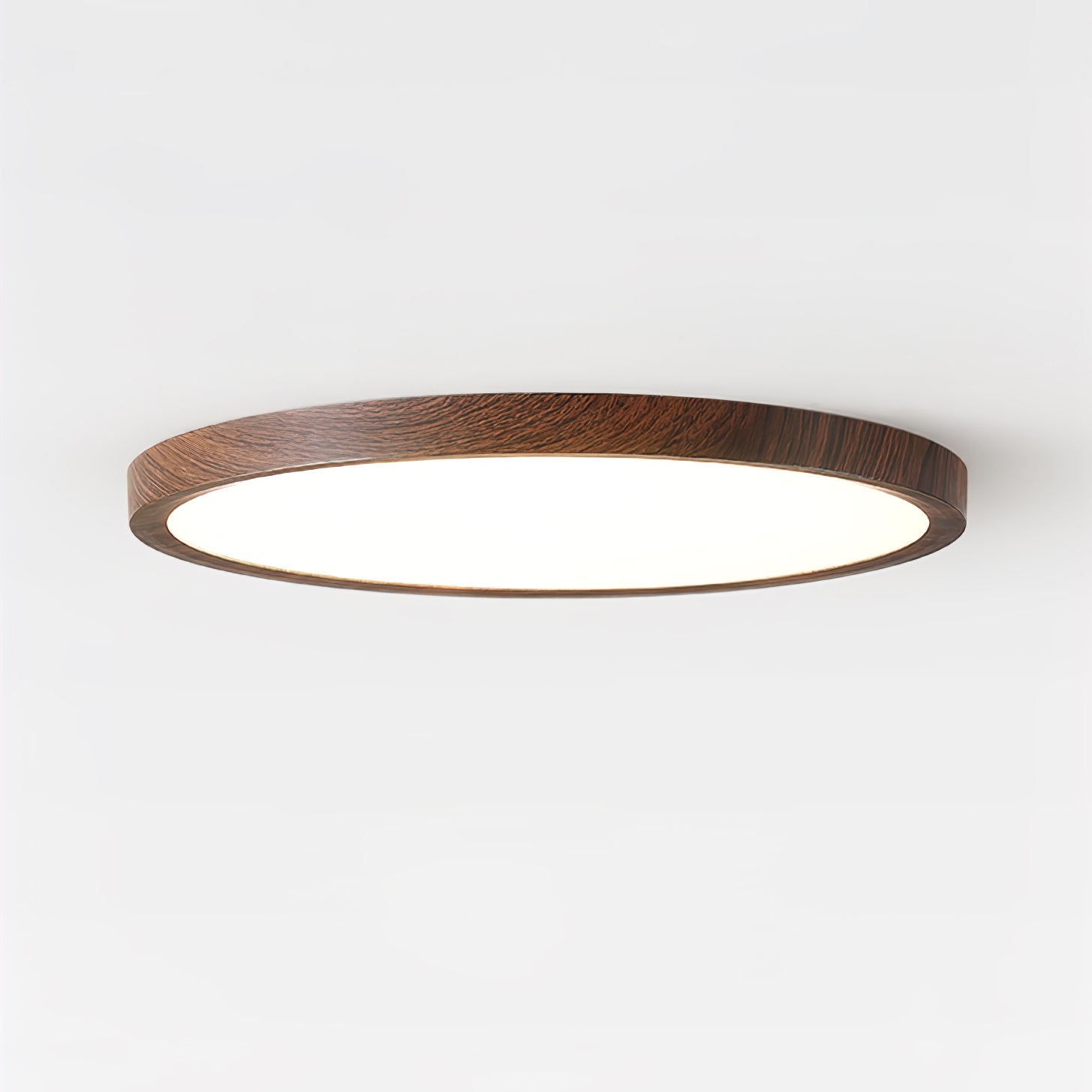 Solara Plafonnier Rond Fin en Noyer Minimaliste