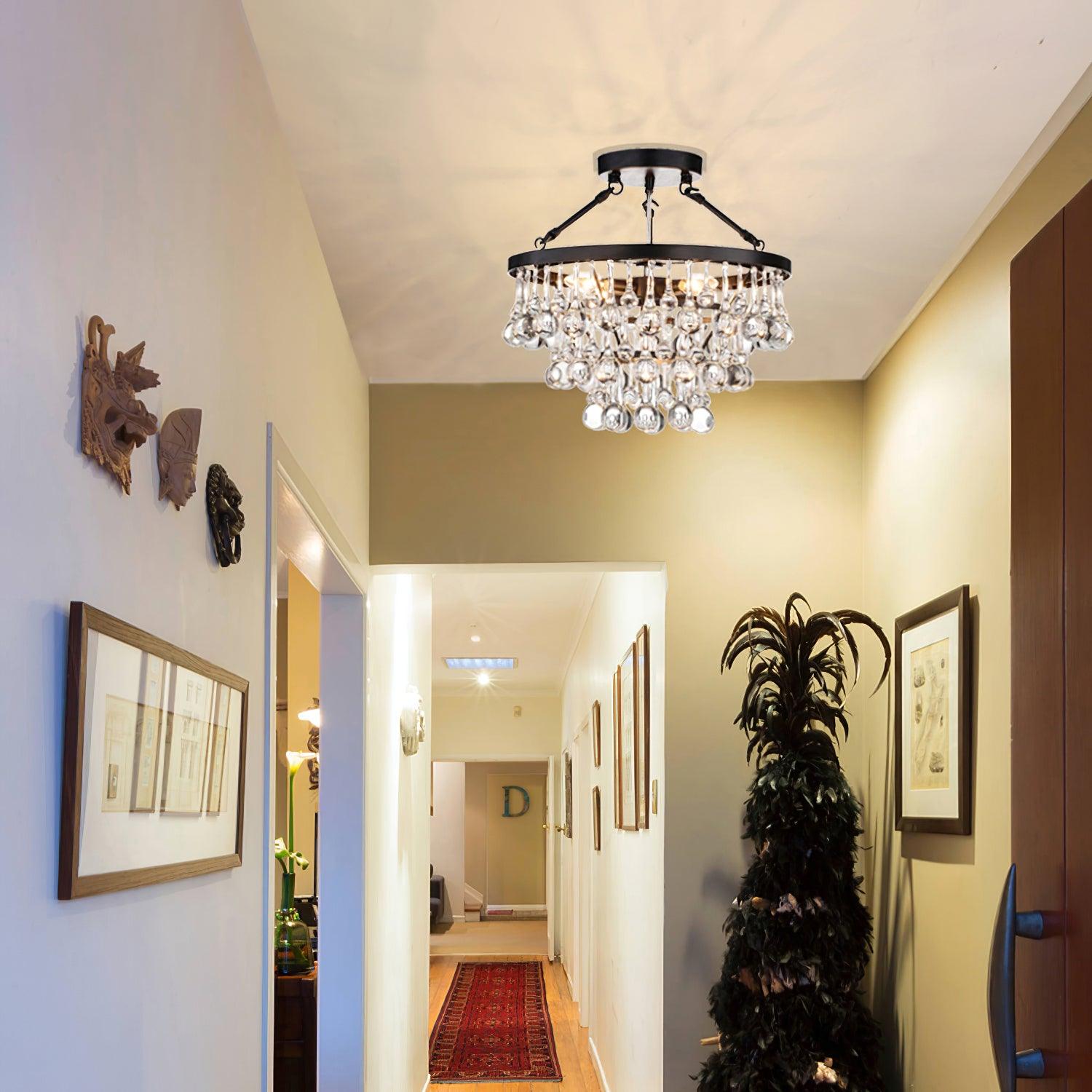 Avelis Postmodern Luxury Unique Tiered Crystal Lustre