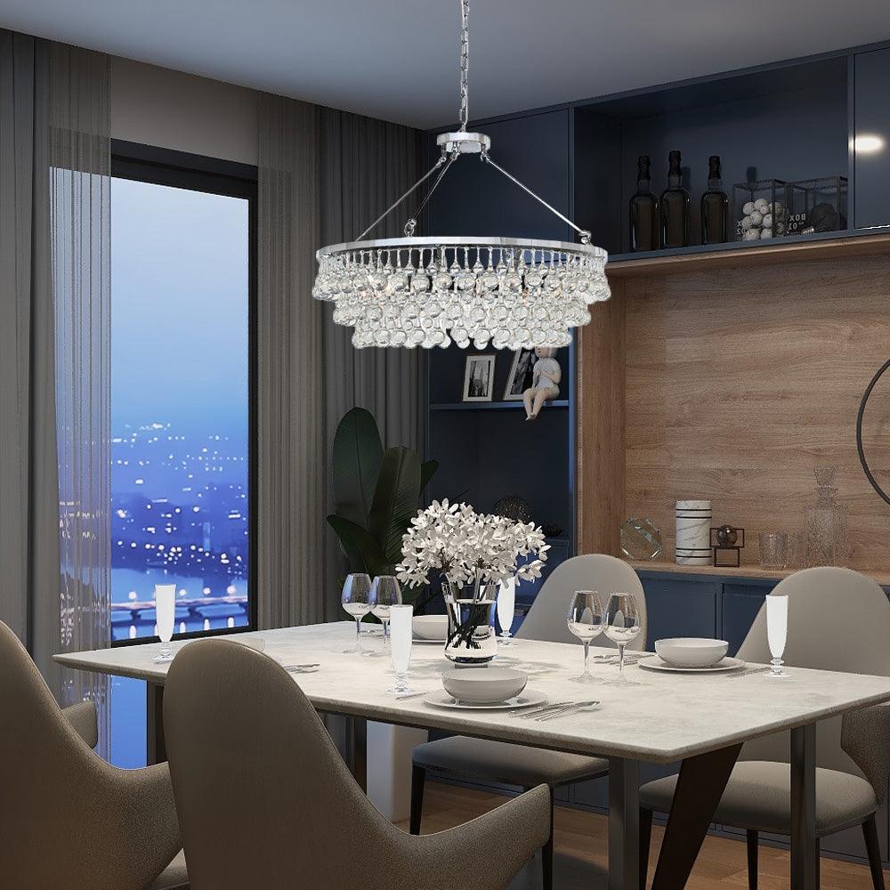 Avelis Postmodern Luxury Unique Tiered Crystal Lustre