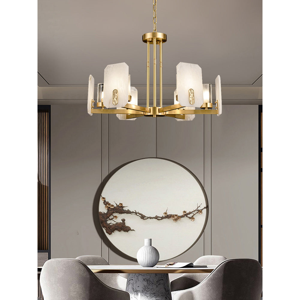 Aursorion Lustre Laiton Albâtre Luxe Postmoderne