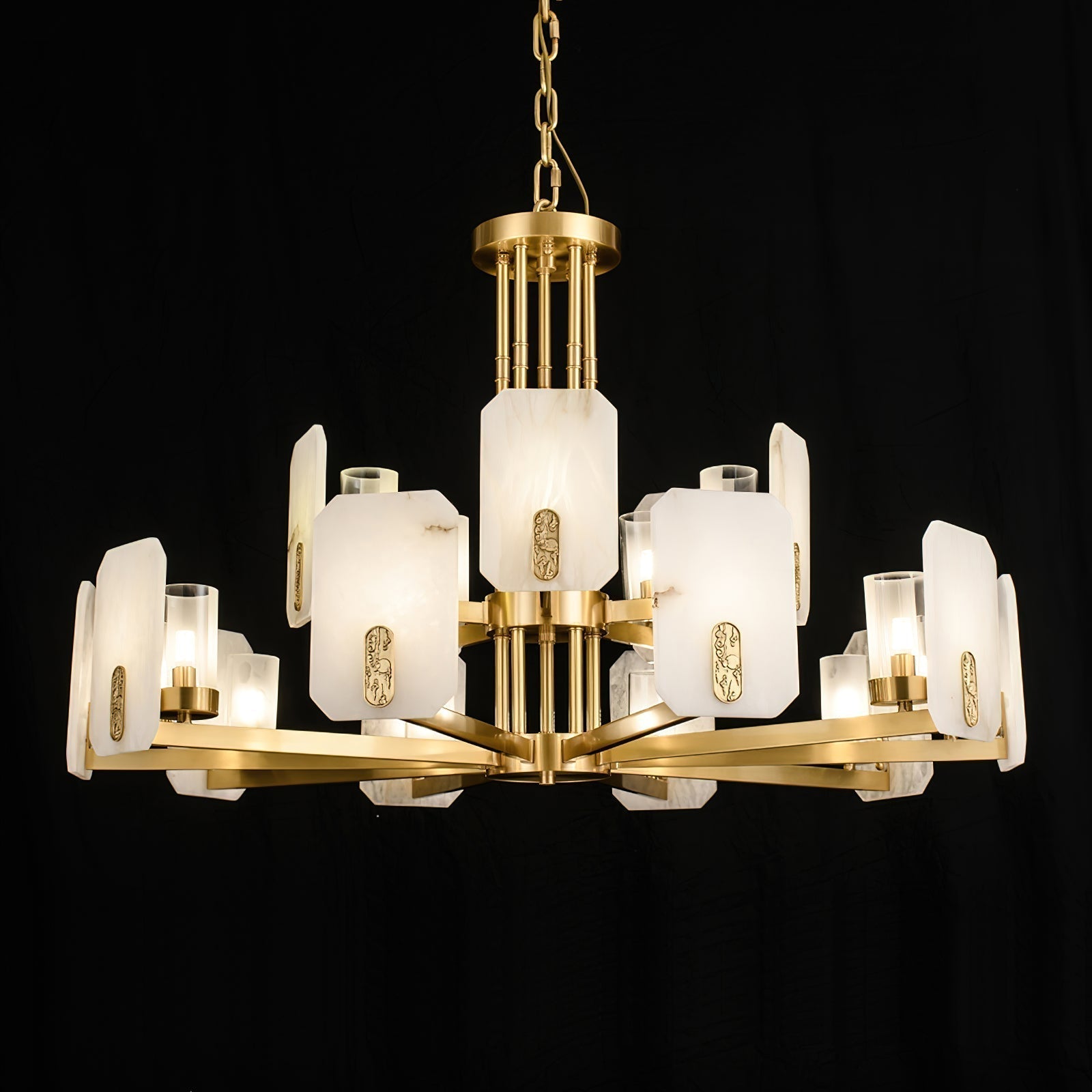 Aursorion Lustre Laiton Albâtre Luxe Postmoderne