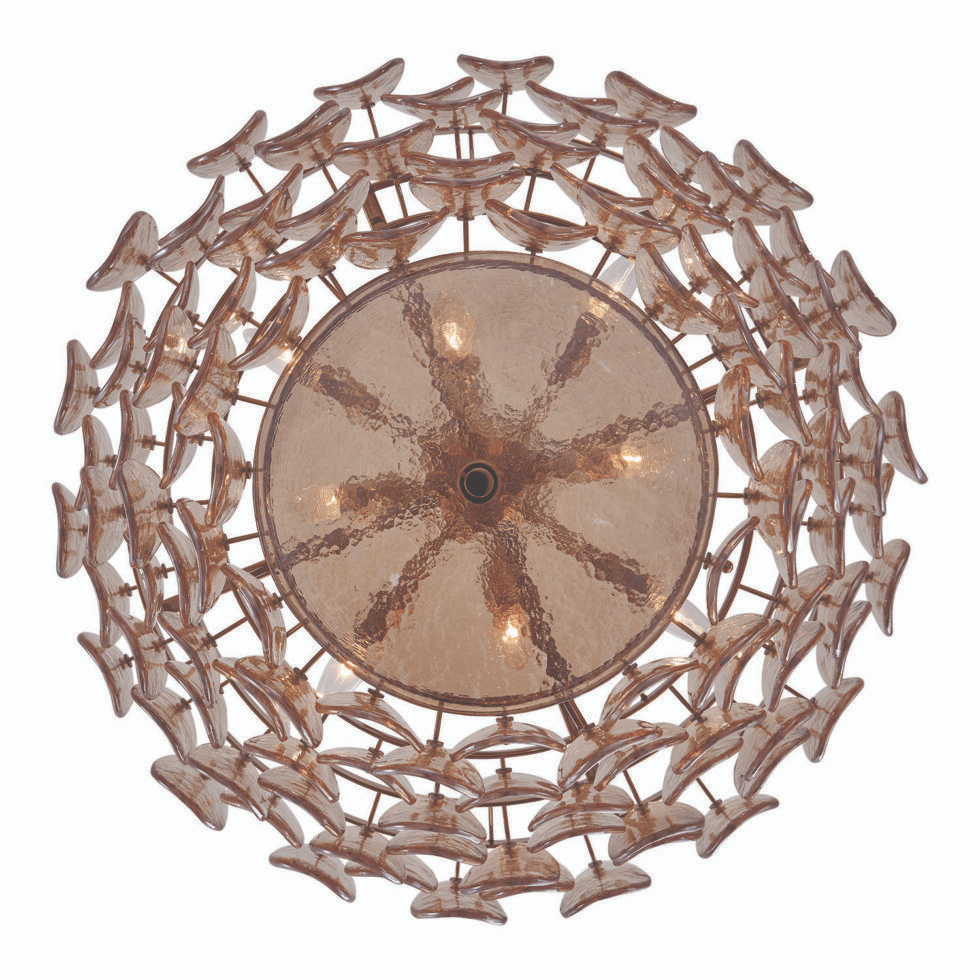 Aurora Lustre Luxueux en Verre et Laiton