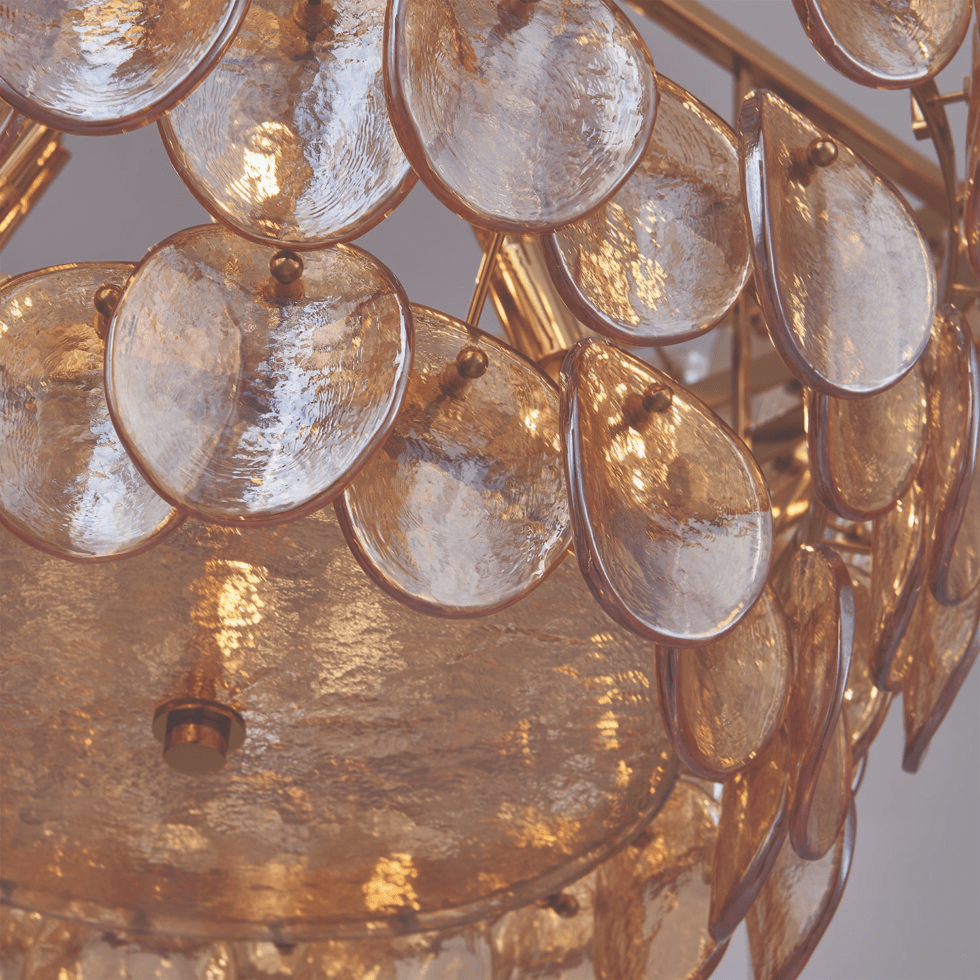 Aurora Lustre Luxueux en Verre et Laiton