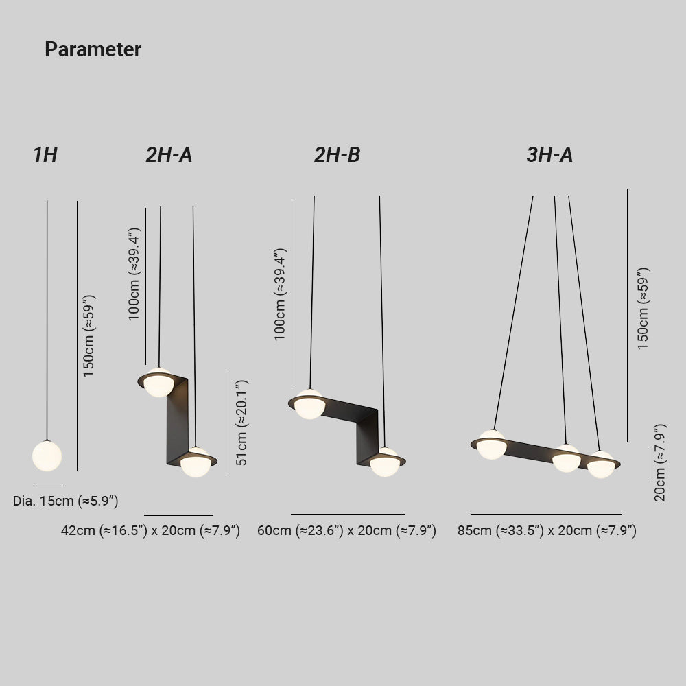 Selan Suspension en Verre Noir