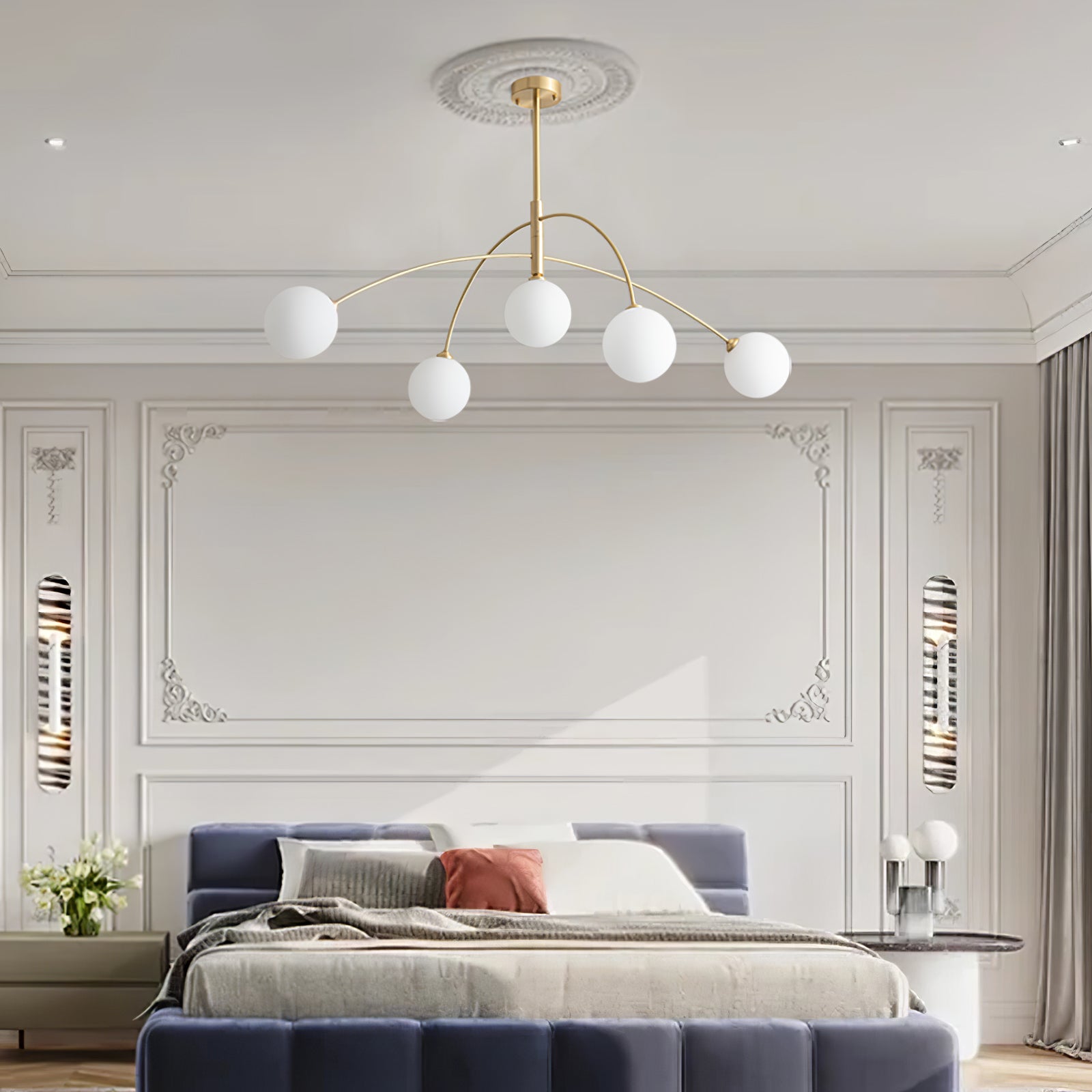 Lustra Lustre Valentina Arc Laiton Élégant