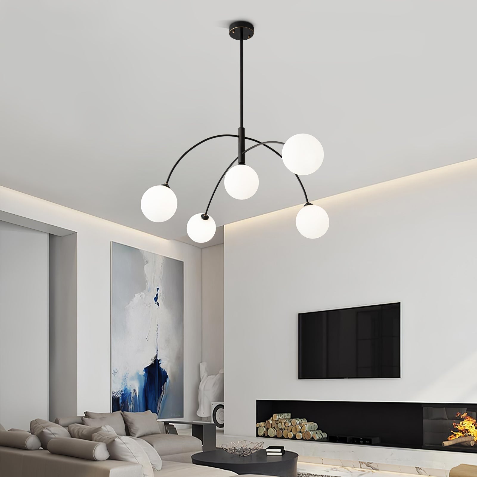 Lustra Lustre Valentina Arc Laiton Élégant
