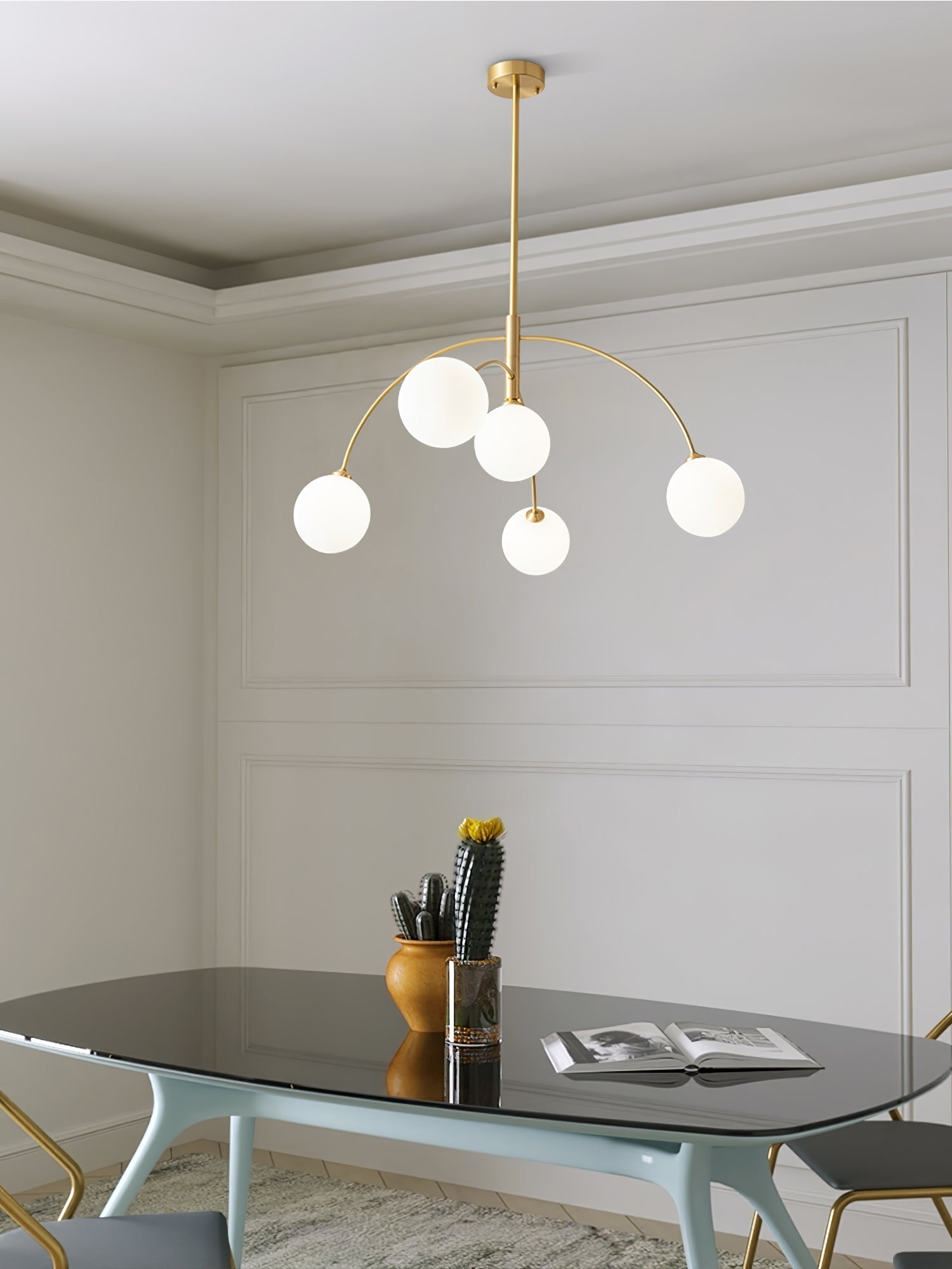 Lustra Lustre Valentina Arc Laiton Élégant