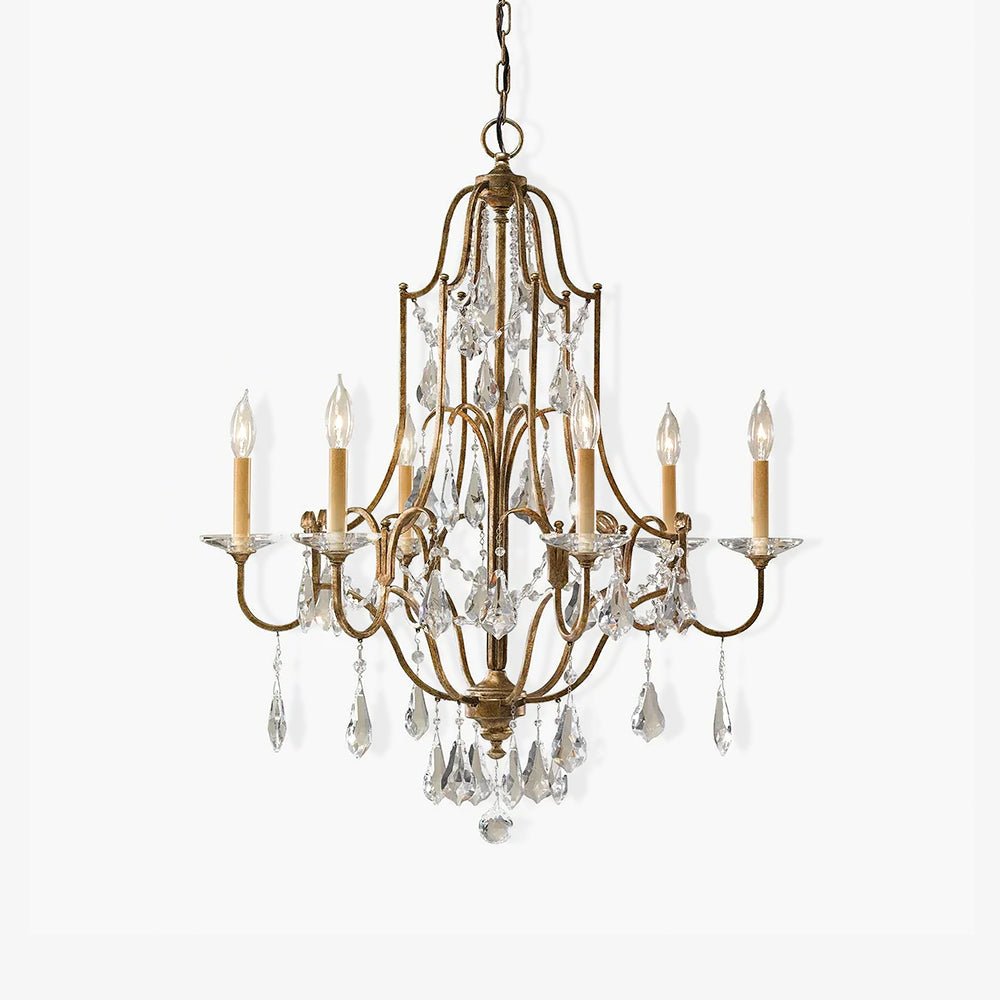 Lustra Lustre en Fer Cristal Candelabre Vintage