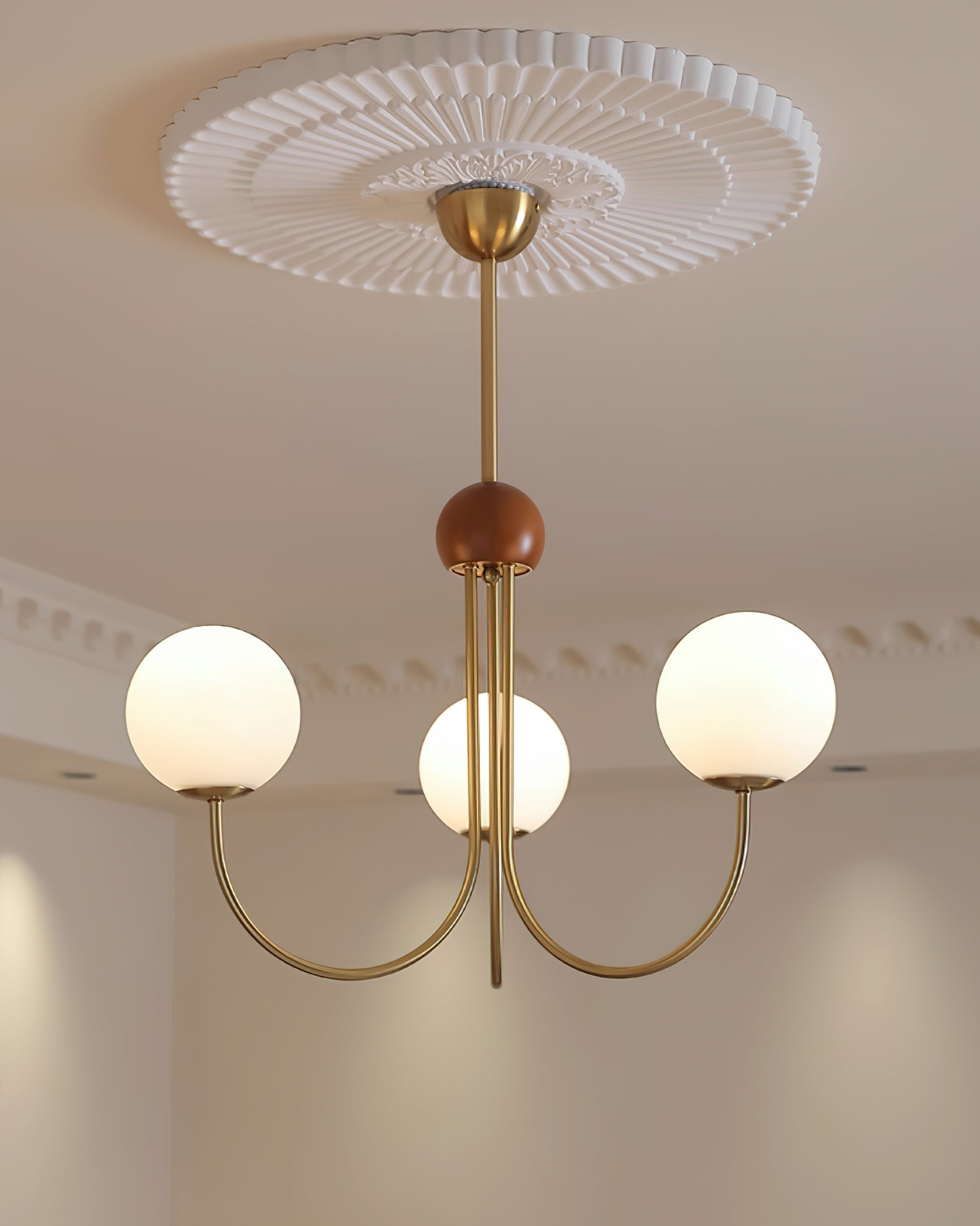 Candil Lustre moderne en laiton et verre globe