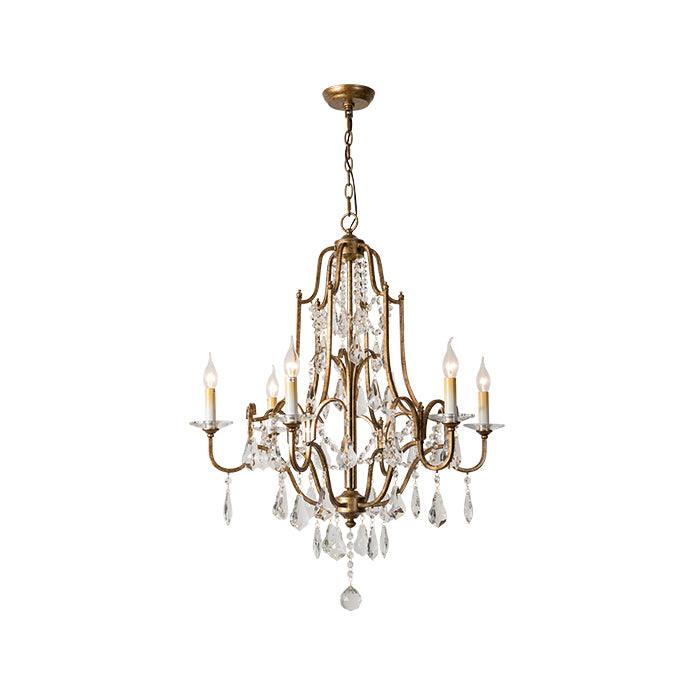 Lustra Lustre en Fer Cristal Candelabre Vintage
